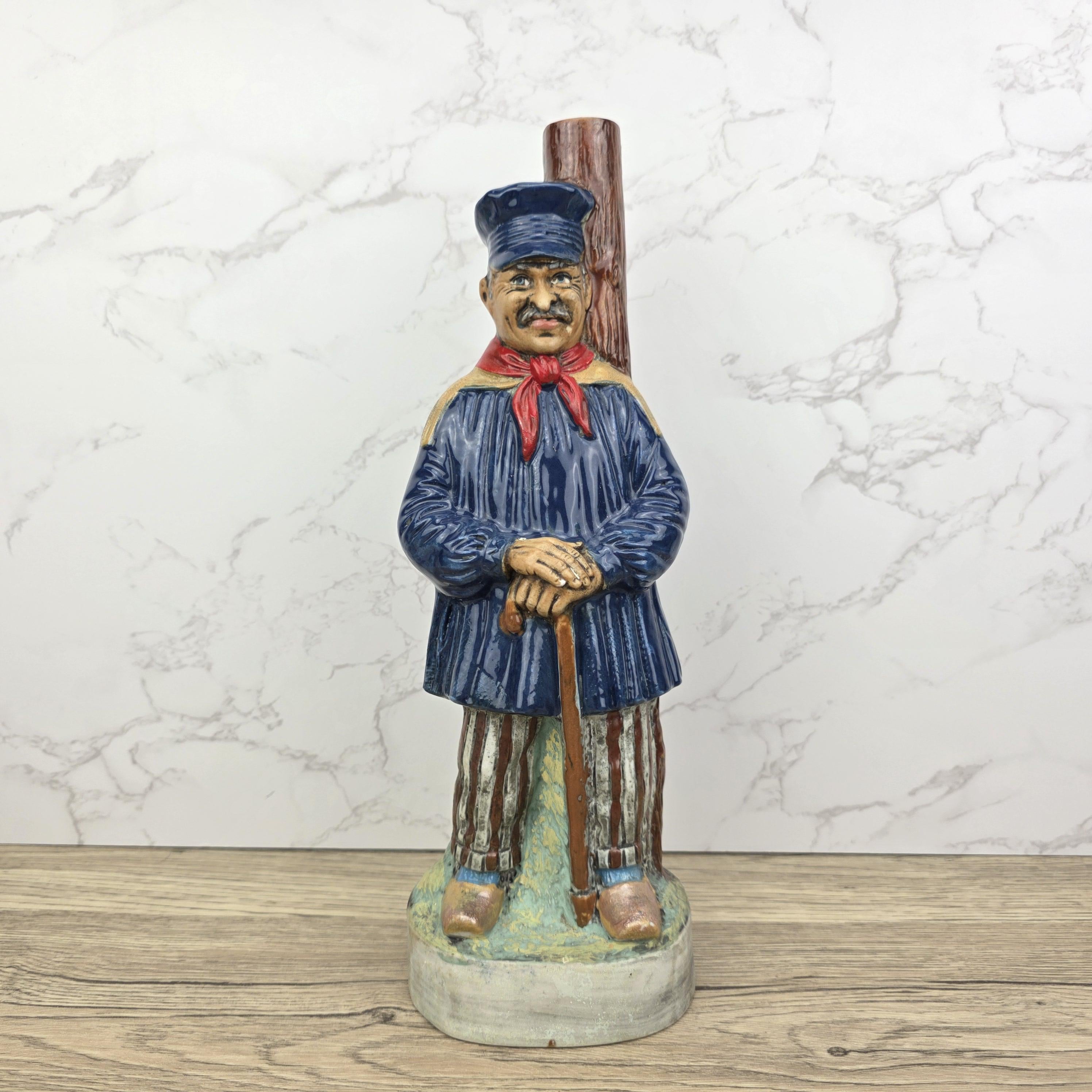 Vintage Montgommery Ceramic Decanter • Calvados Tradition France Pottery Bottle