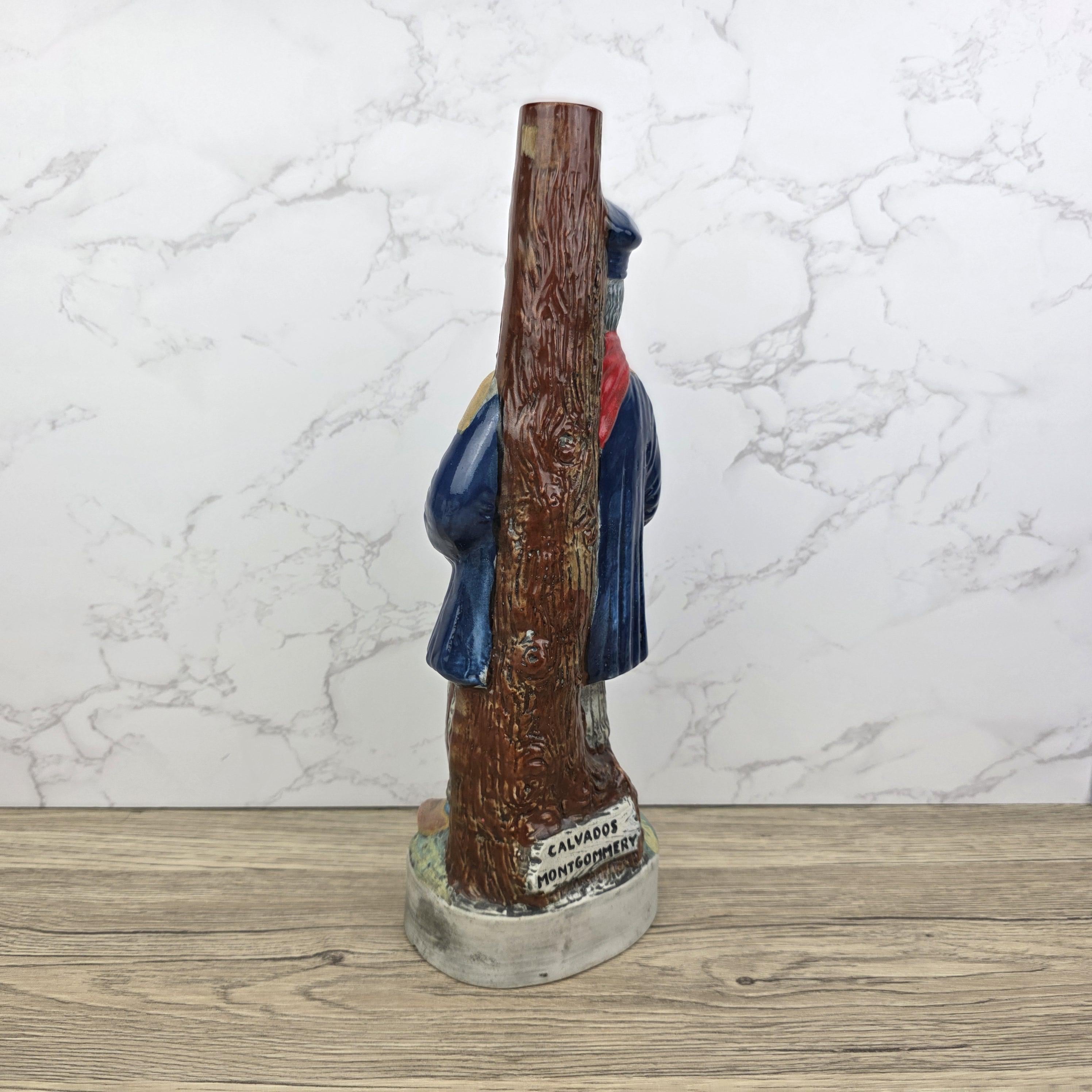 Vintage Montgommery Ceramic Decanter • Calvados Tradition France Pottery Bottle