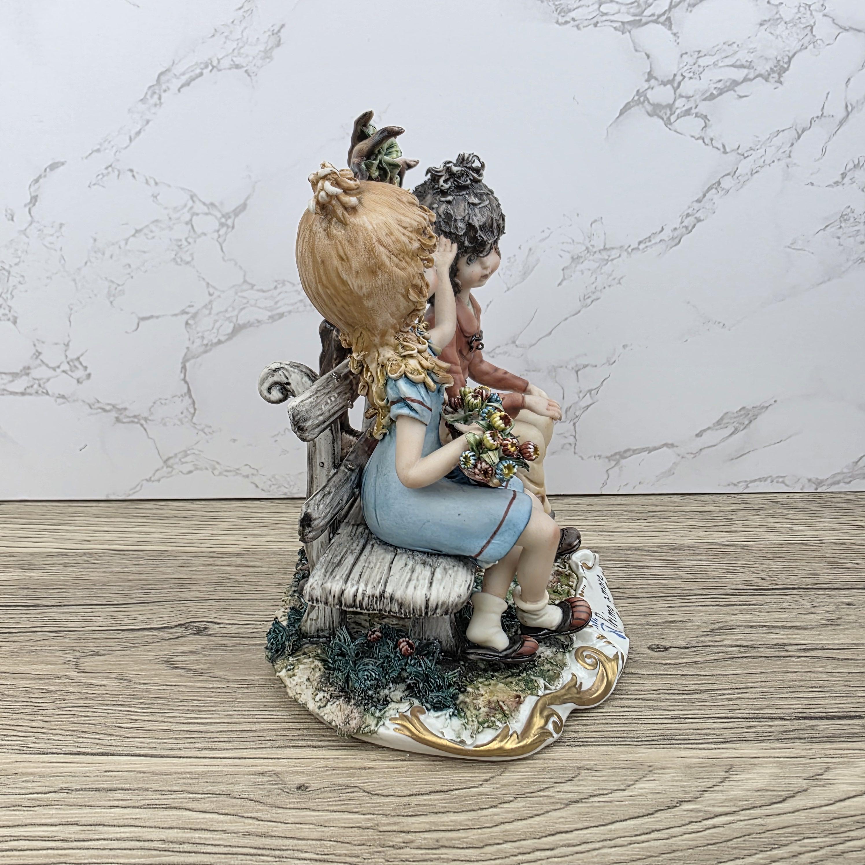 Capodimonte Figurine Primo Amore Porcelain La Medea Italy Vintage Collectible Decor Gift