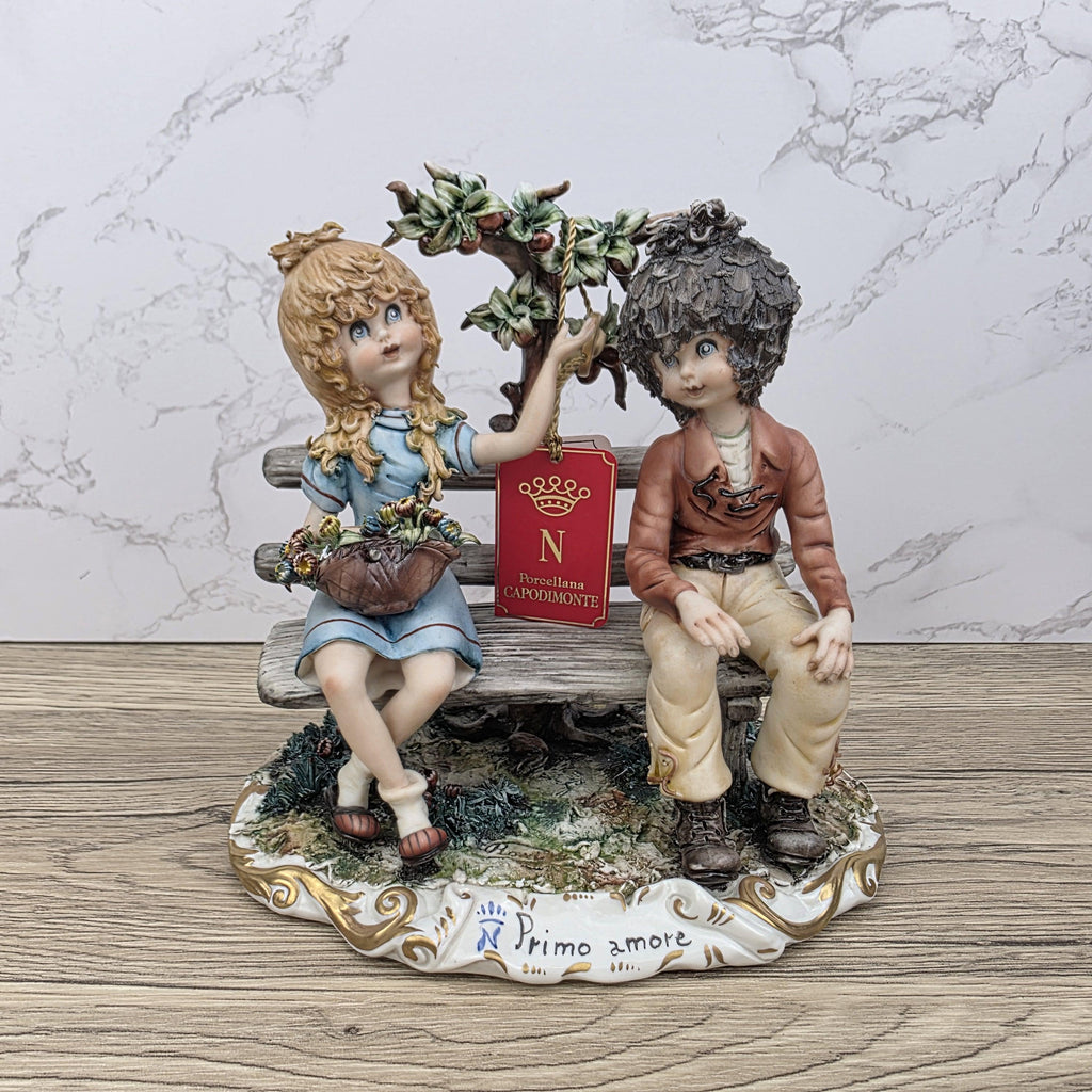 Capodimonte Figurine Primo Amore Porcelain La Medea Italy Vintage Collectible Decor Gift