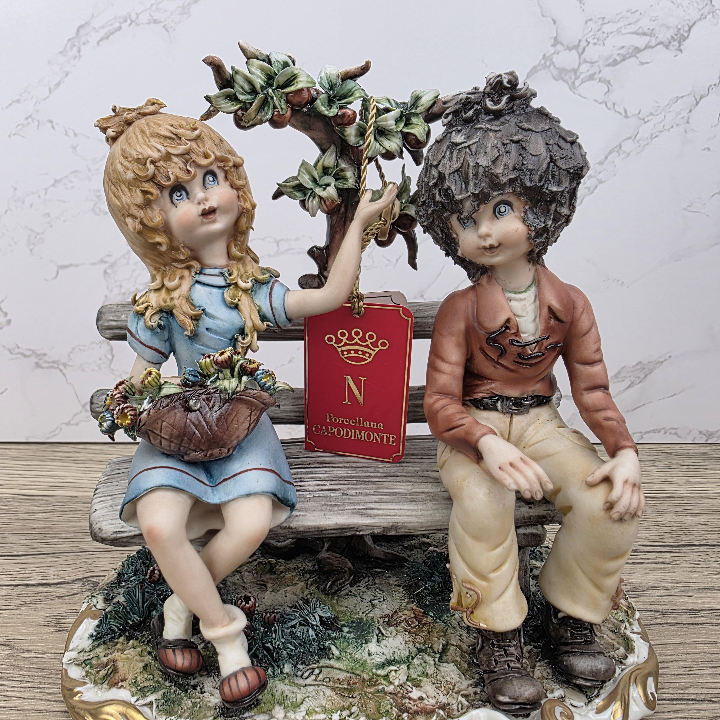 Capodimonte Figurine Primo Amore Porcelain La Medea Italy Vintage Collectible Decor Gift