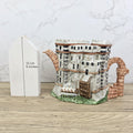 Leonardo Novelty Teapot Castle Shaped Ceramic Collectible Medieval Fortress Vintage Decor with Handle Tower