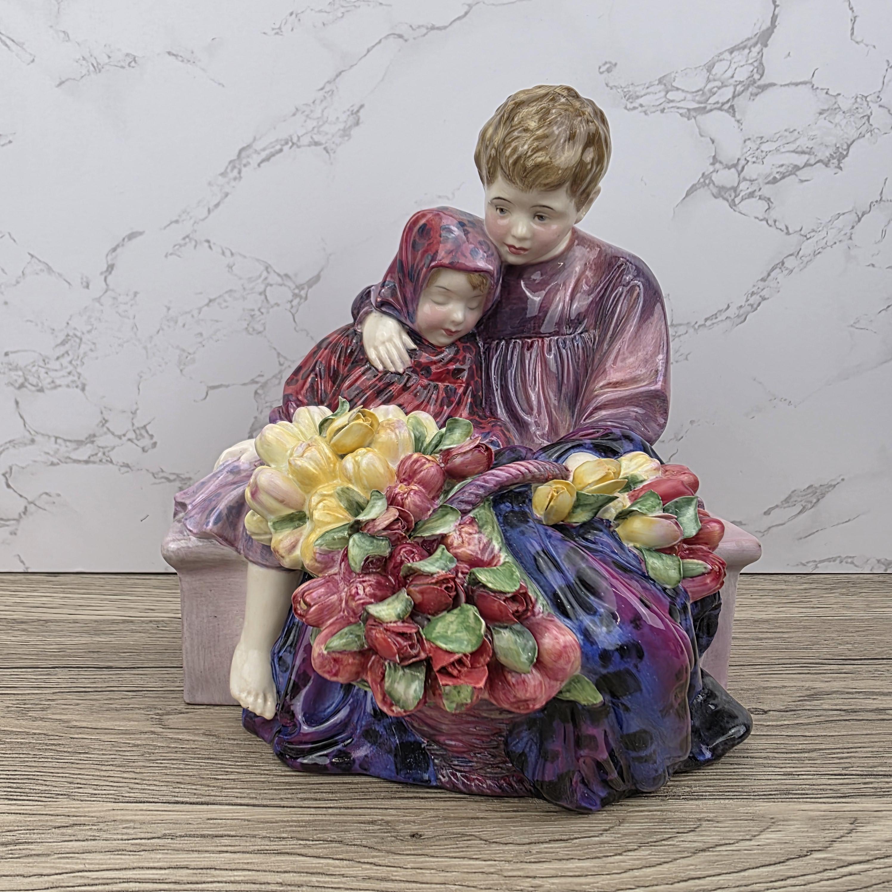 Vintage Royal Doulton Figurine, Flower Seller’s Children HN1342