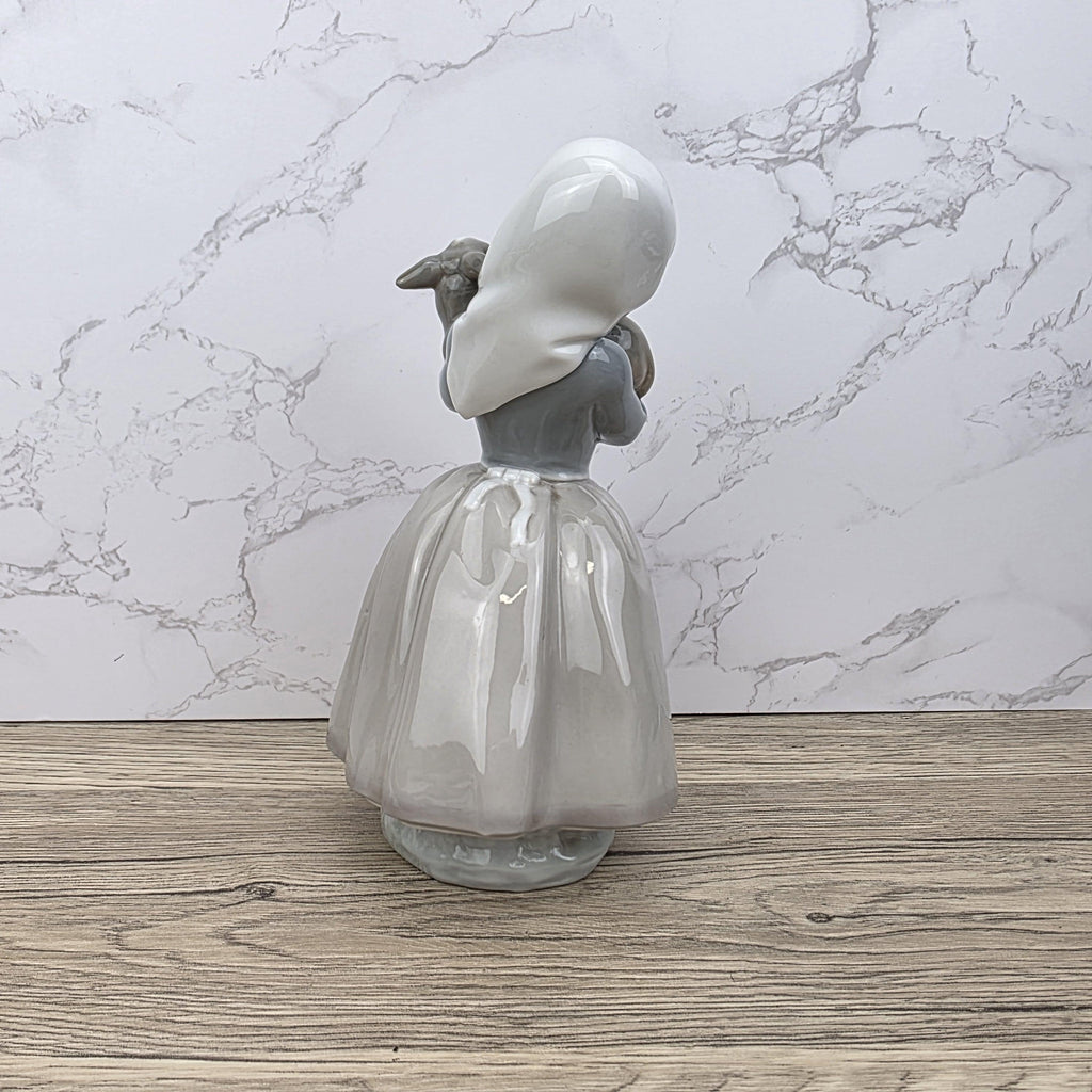 Vintage Nao Lladro Figurine | Spanish Porcelain Girl with Lamb