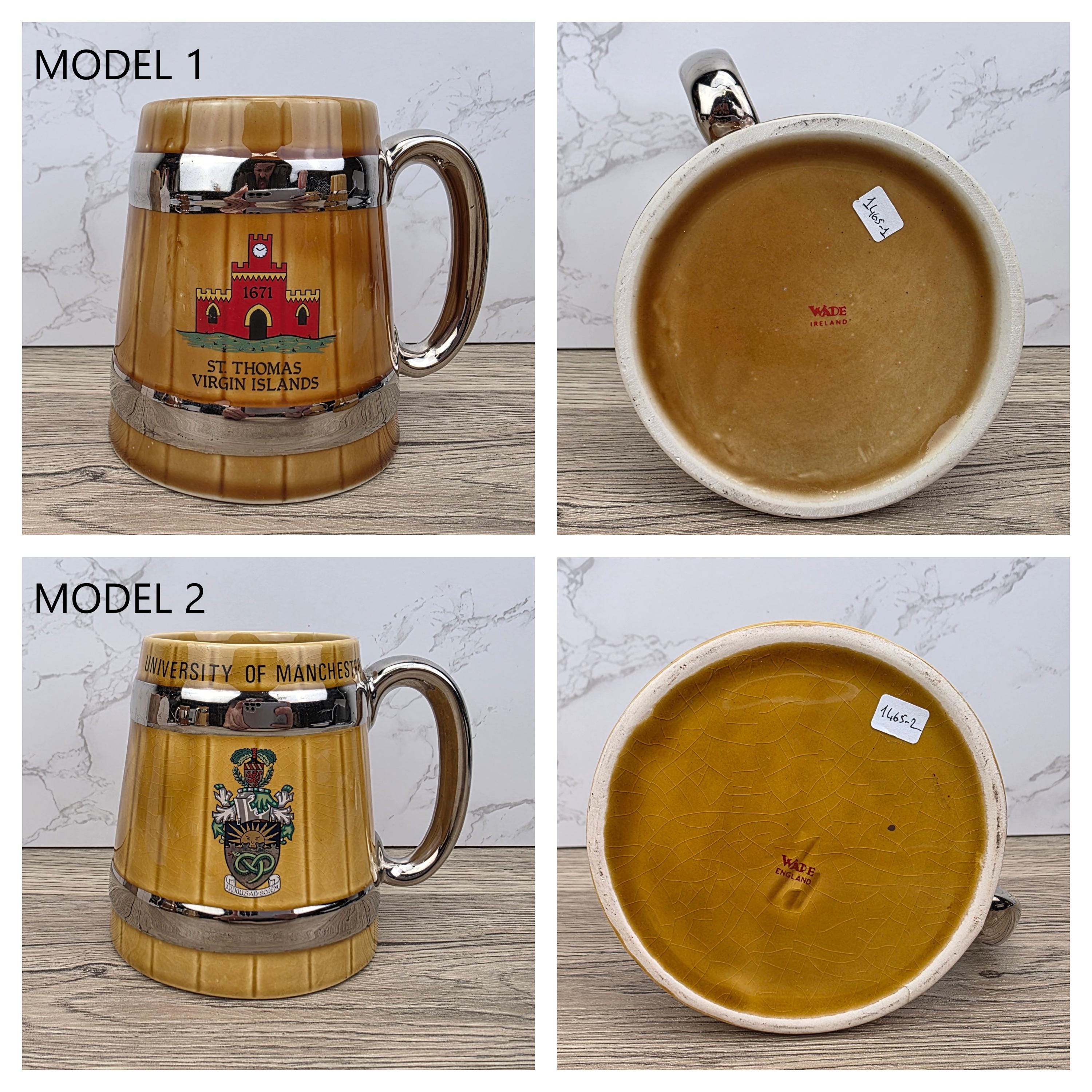 Vintage Wade England Ceramic Barrel Mugs – University & Destination Beer Steins – 4 Models Available