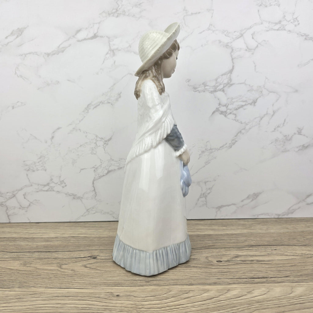 NAO Lladro Porcelain Figurine | Vintage Victorian Girl with Bonnet