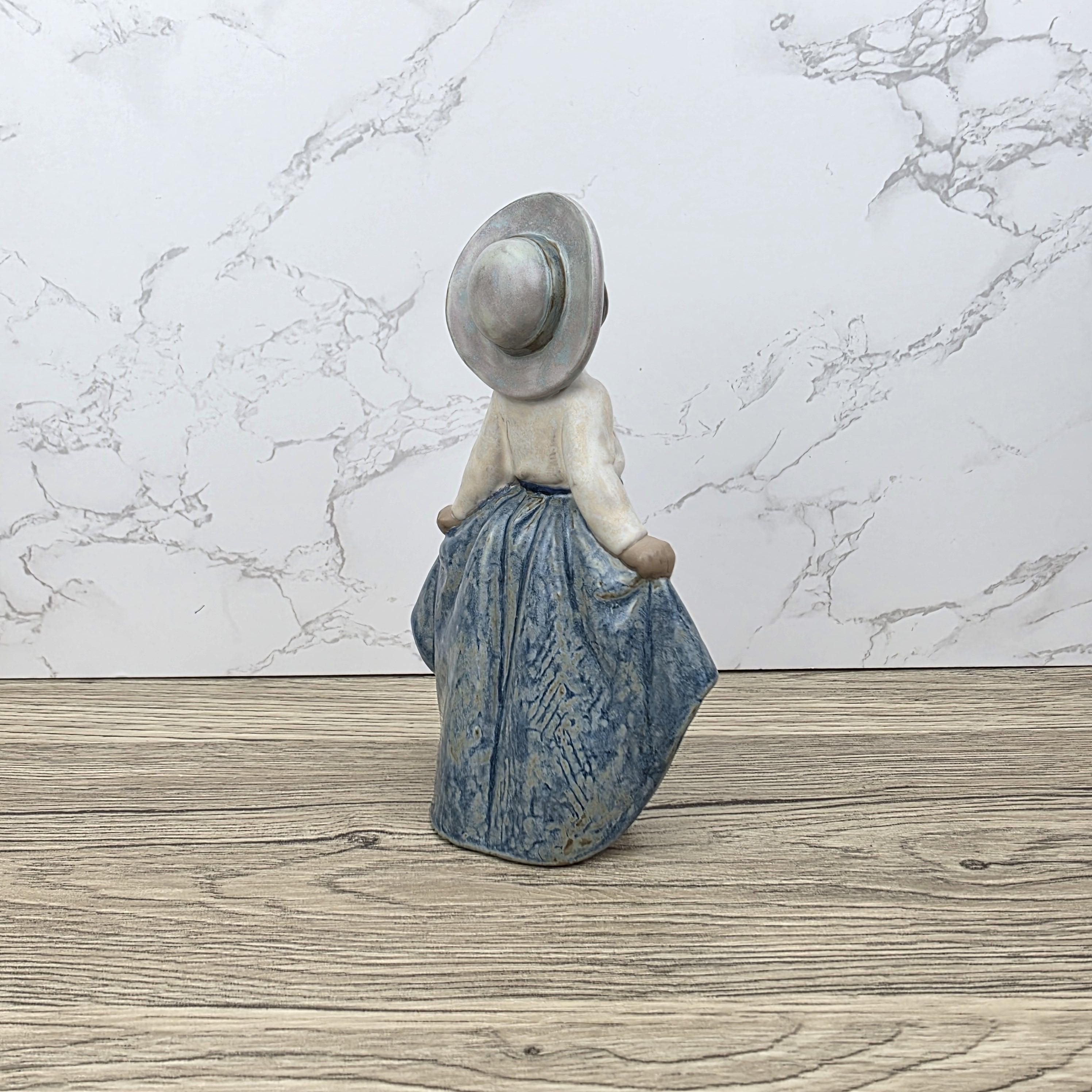 Vintage Nao Lladro Porcelain Figurine | Girl with Hat, Spanish Collectible