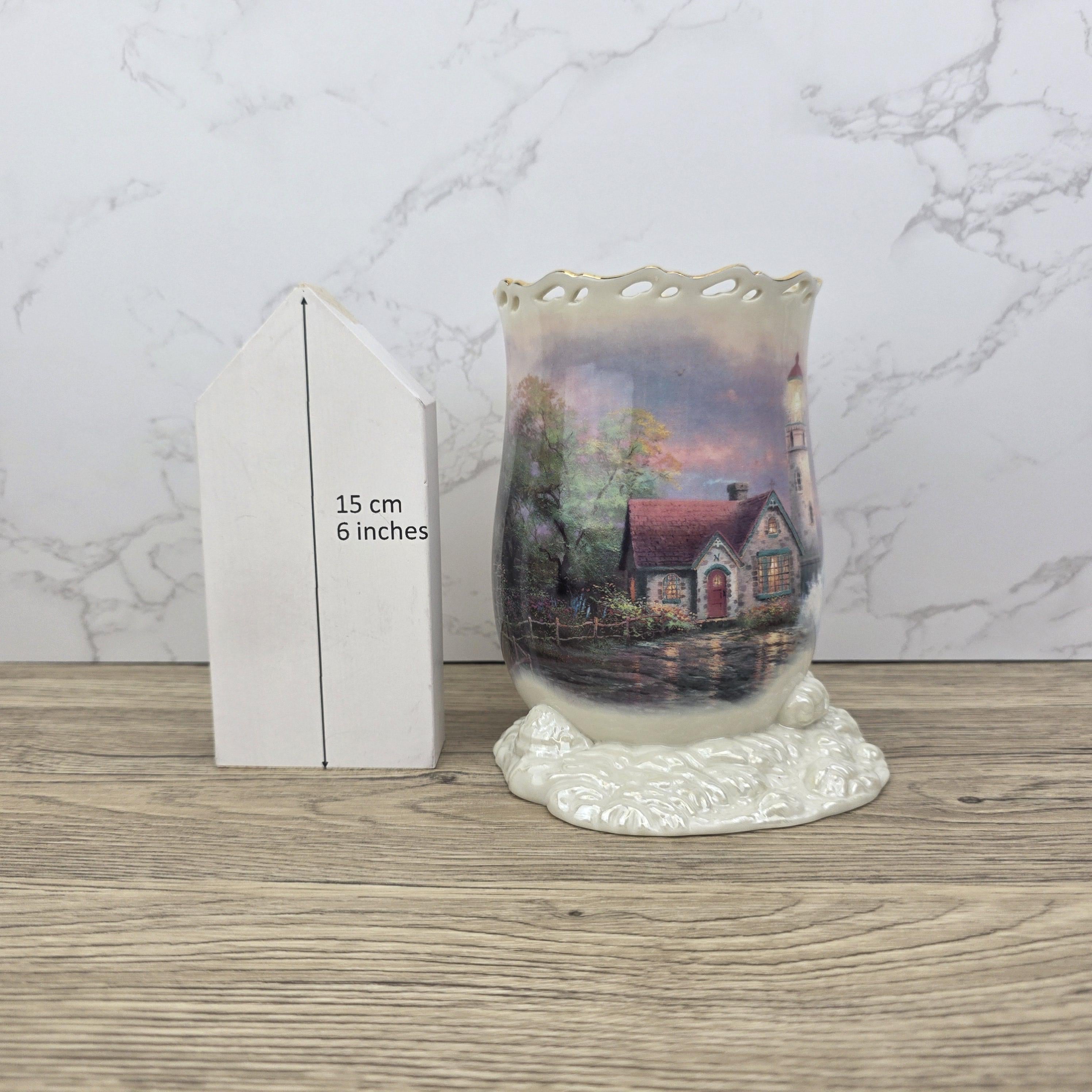 Lenox Thomas Kinkade Lighthouse Votive Vase | Beacon of Hope, Ivory China