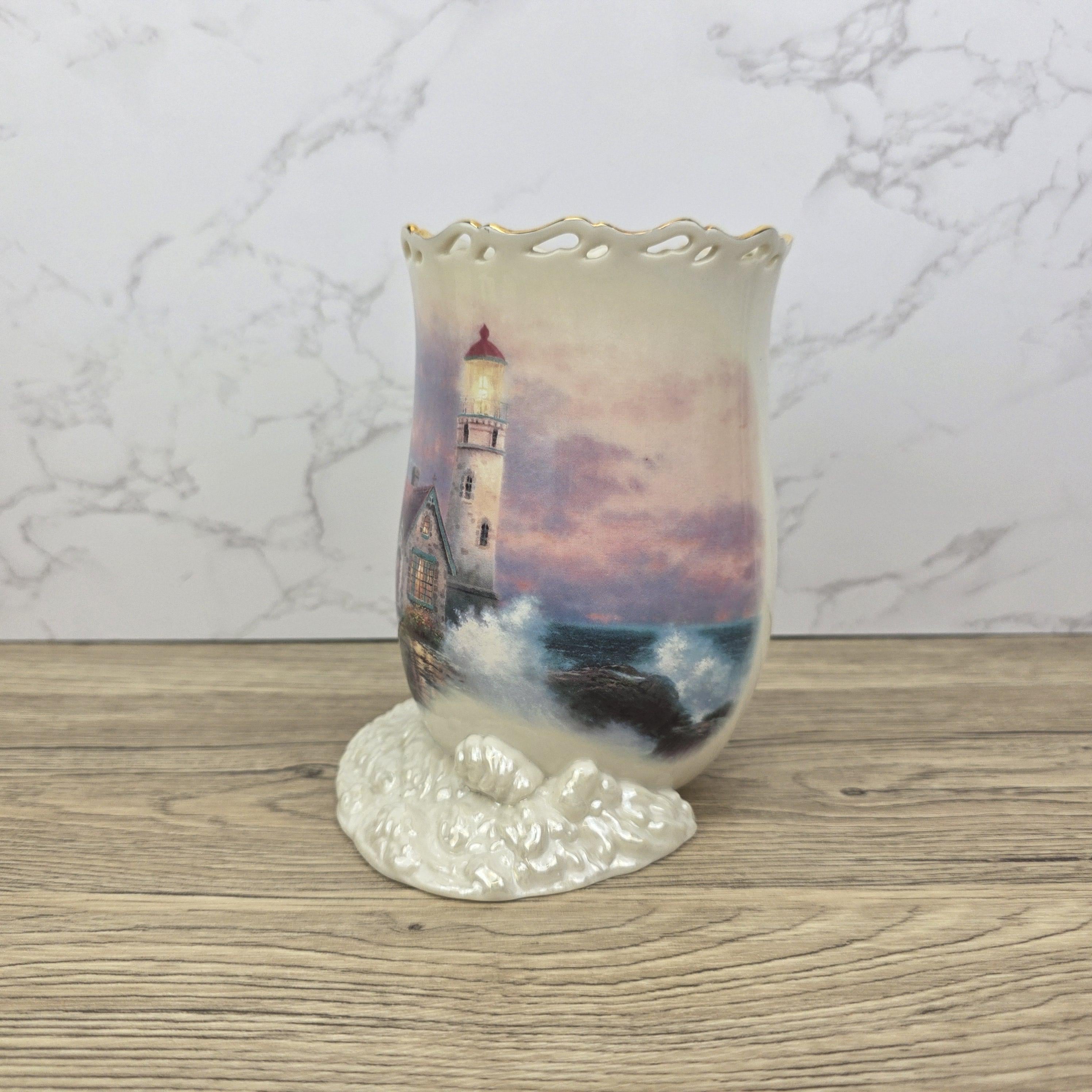 Lenox Thomas Kinkade Lighthouse Votive Vase | Beacon of Hope, Ivory China