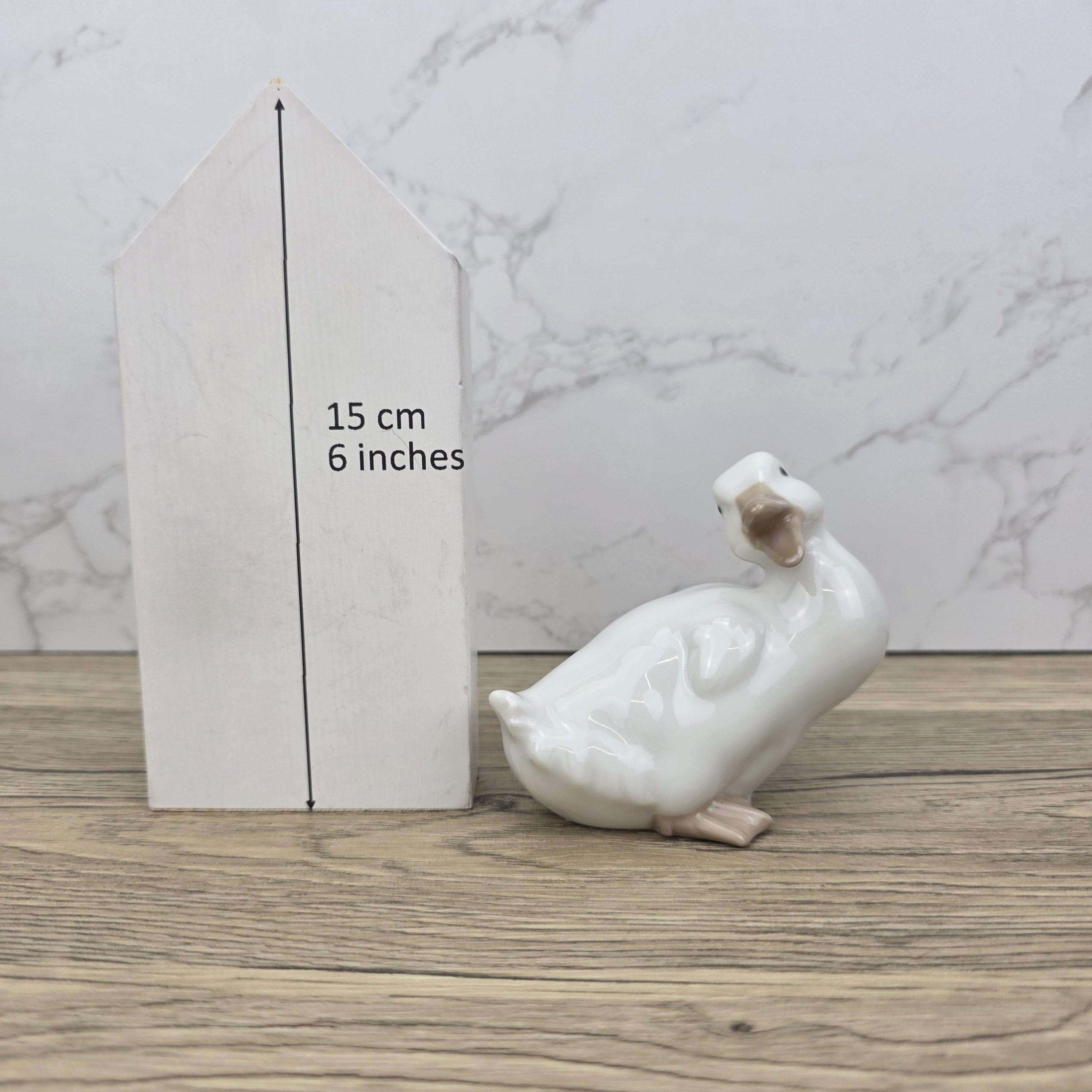 Playful Duck Figurine by NAO Lladro Spain | Glazed Porcelain Animal Sculpture 1451