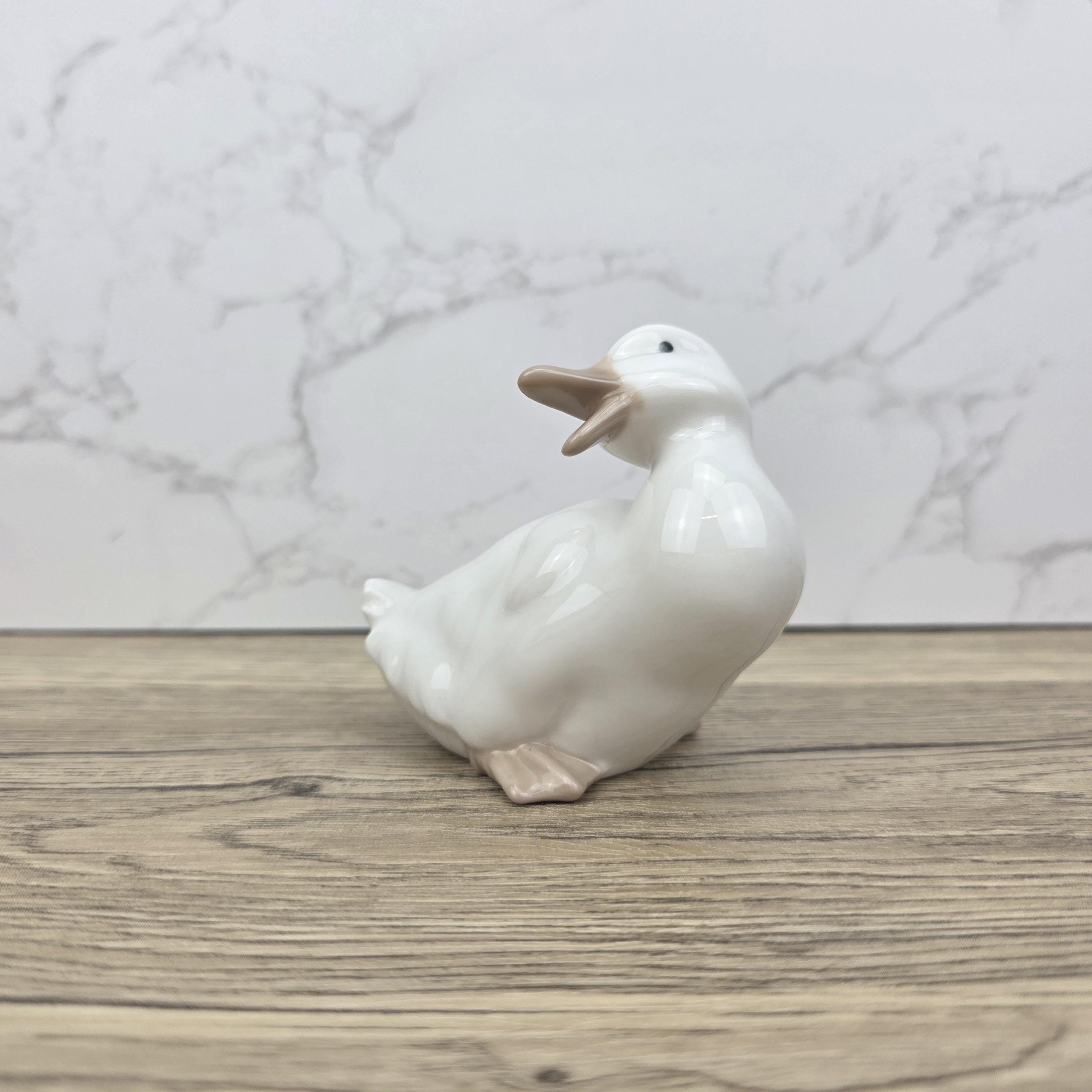Playful Duck Figurine by NAO Lladro Spain | Glazed Porcelain Animal Sculpture 1451