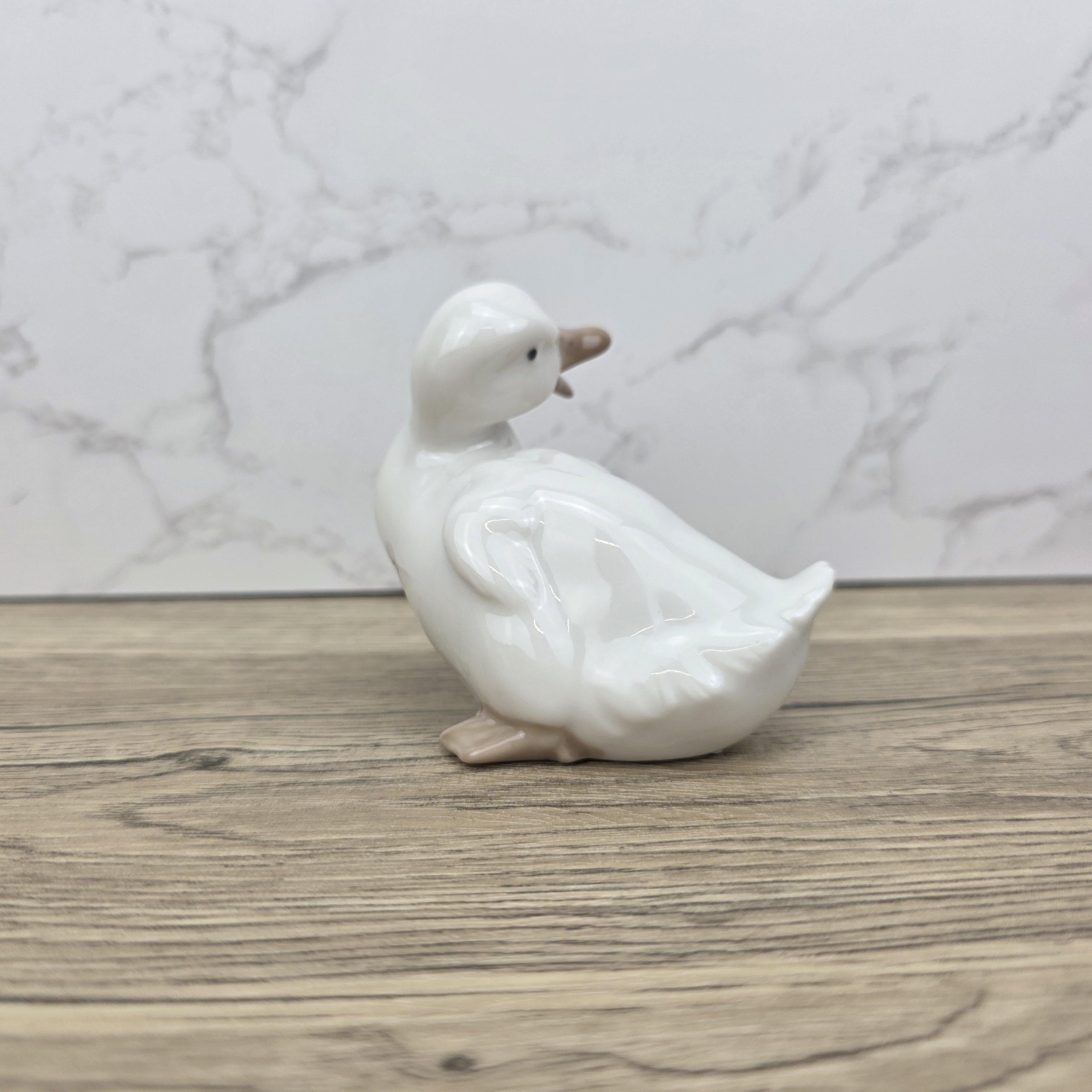 Playful Duck Figurine by NAO Lladro Spain | Glazed Porcelain Animal Sculpture 1451