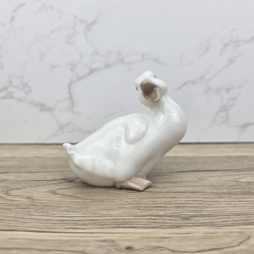 Playful Duck Figurine by NAO Lladro Spain | Glazed Porcelain Animal Sculpture 1451