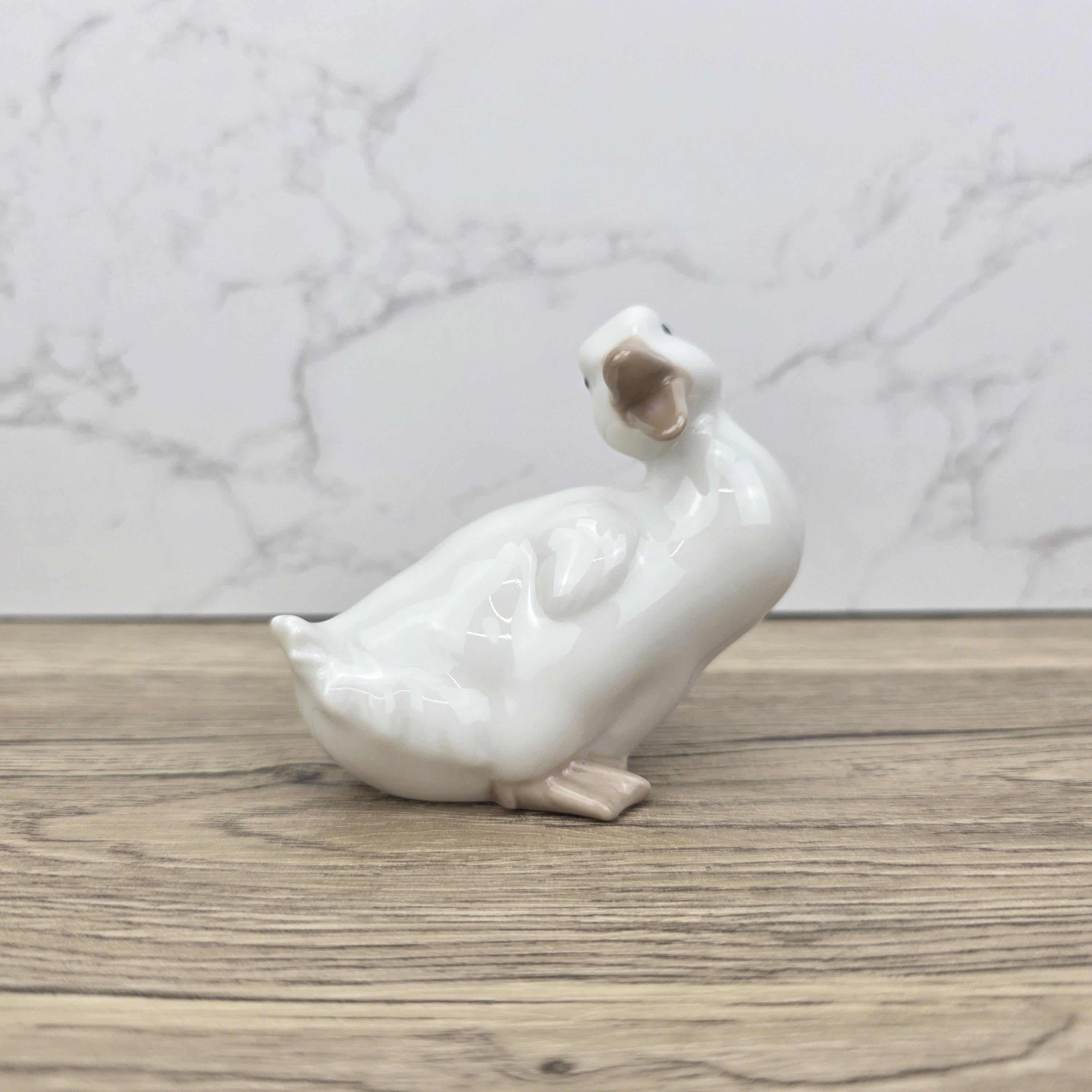 Playful Duck Figurine by NAO Lladro Spain | Glazed Porcelain Animal Sculpture 1451