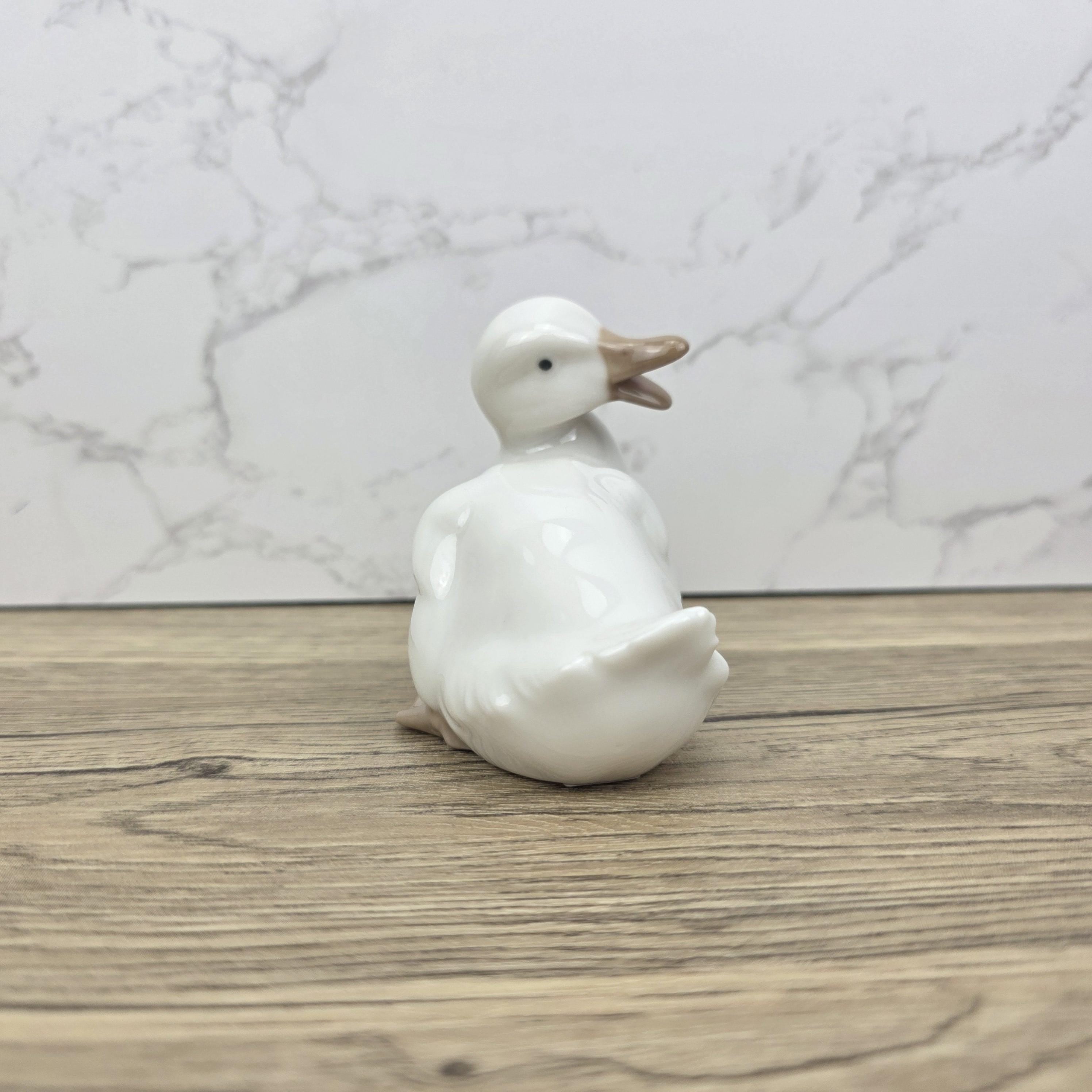 Playful Duck Figurine by NAO Lladro Spain | Glazed Porcelain Animal Sculpture 1451