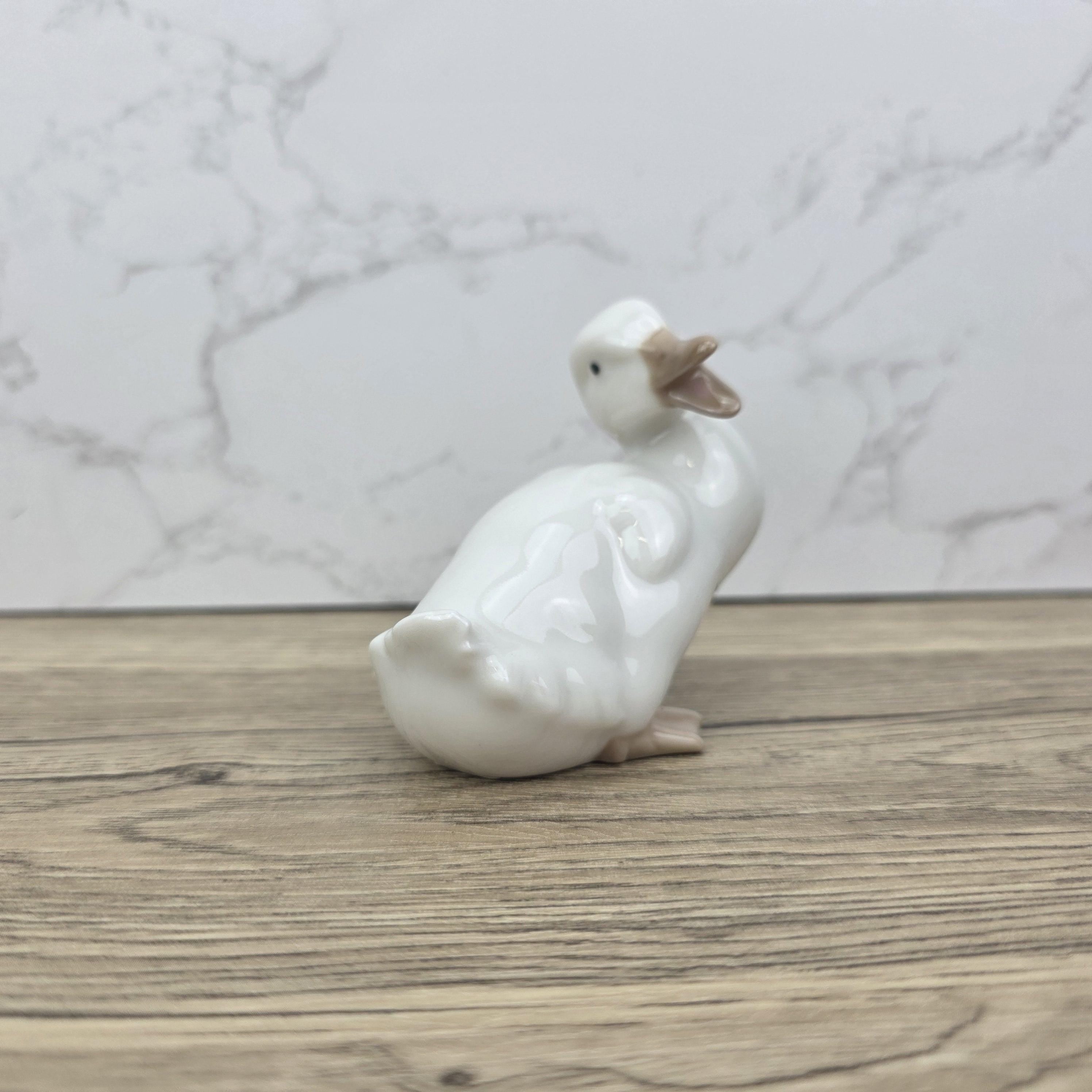 Playful Duck Figurine by NAO Lladro Spain | Glazed Porcelain Animal Sculpture 1451