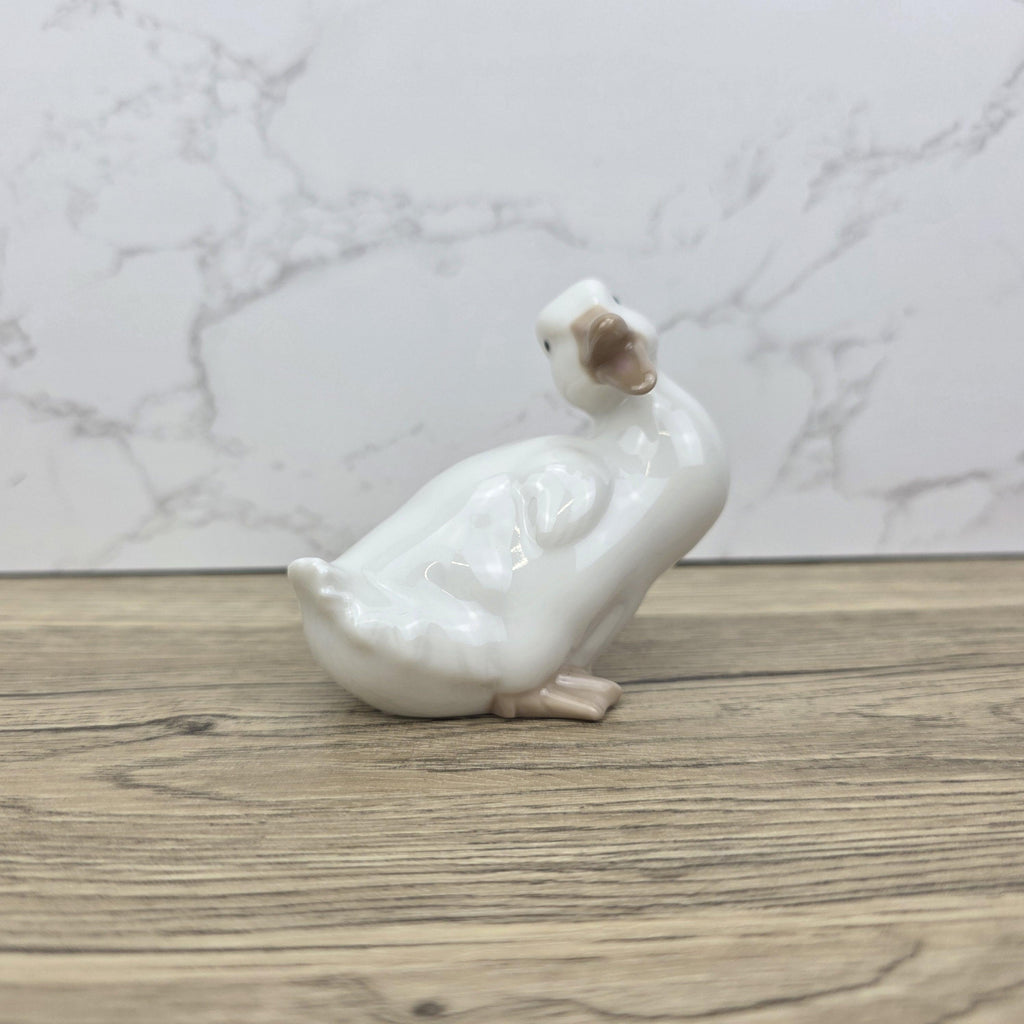 Playful Duck Figurine by NAO Lladro Spain | Glazed Porcelain Animal Sculpture 1451