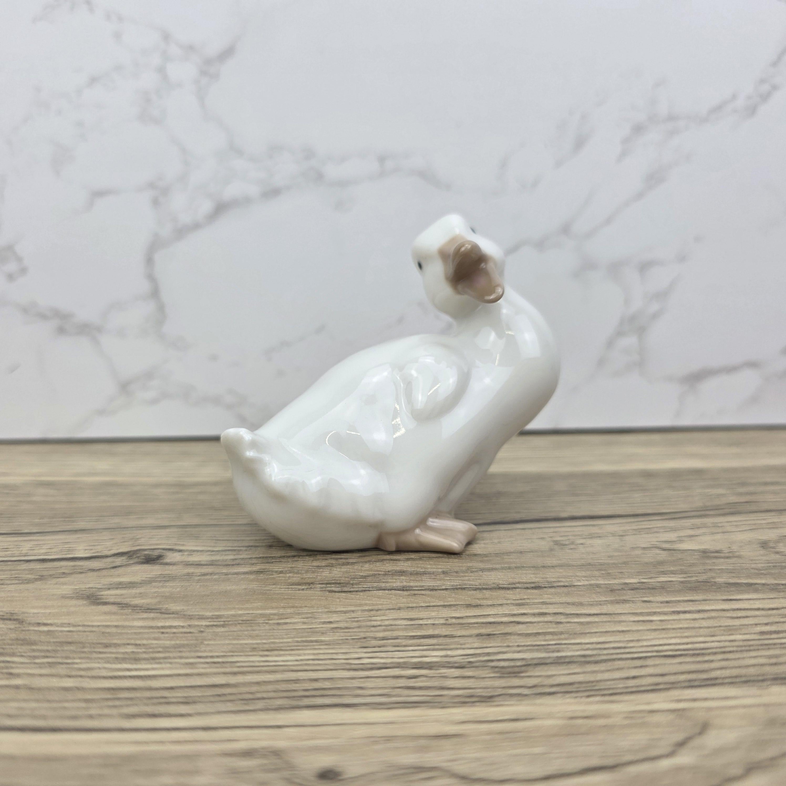 Playful Duck Figurine by NAO Lladro Spain | Glazed Porcelain Animal Sculpture 1451