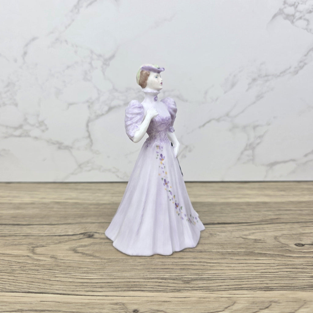 Coalport Porcelain Figurine “Christine” | Vintage English Collectible | Hand-Painted Bone China Lady in Lilac Dress