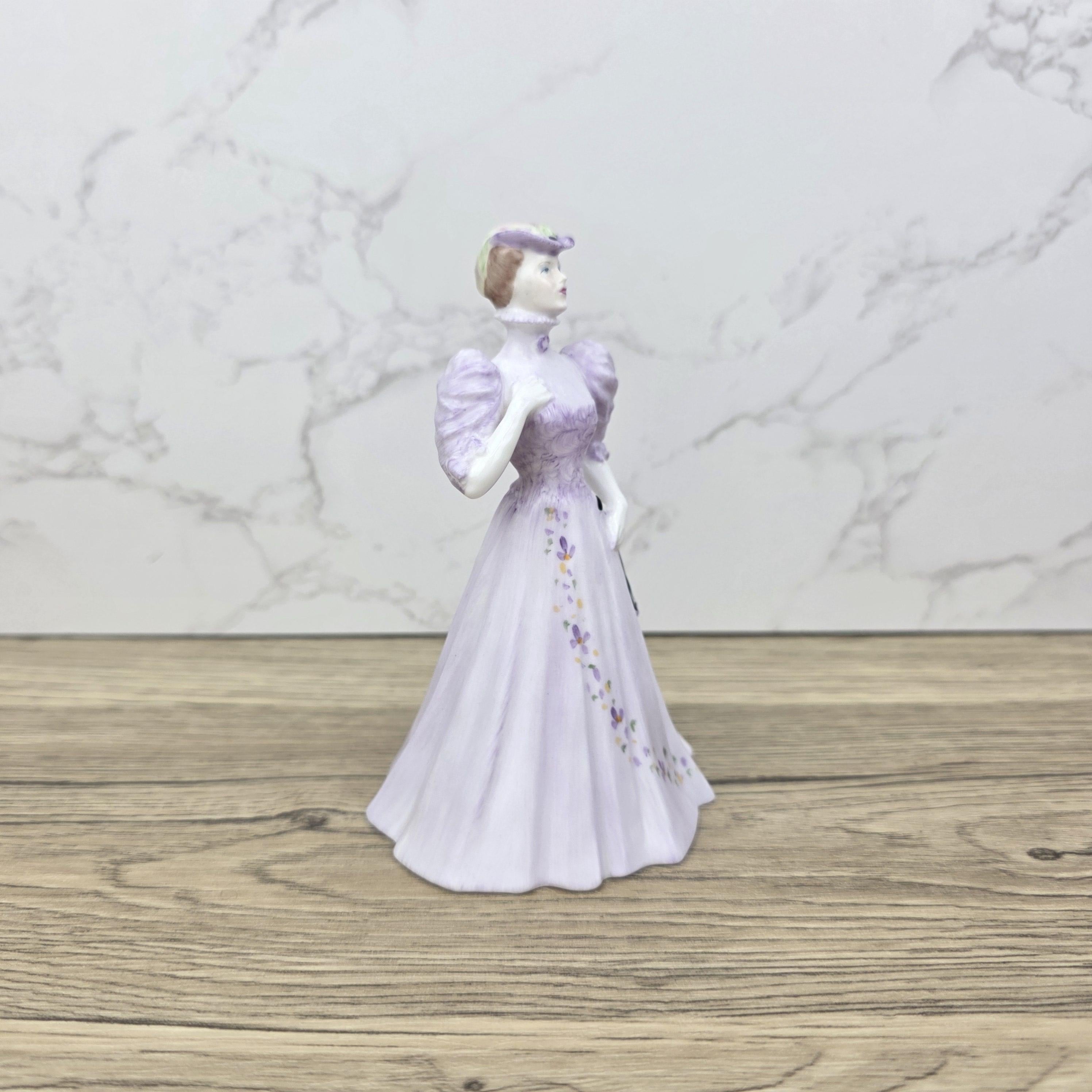 Coalport Porcelain Figurine “Christine” | Vintage English Collectible | Hand-Painted Bone China Lady in Lilac Dress