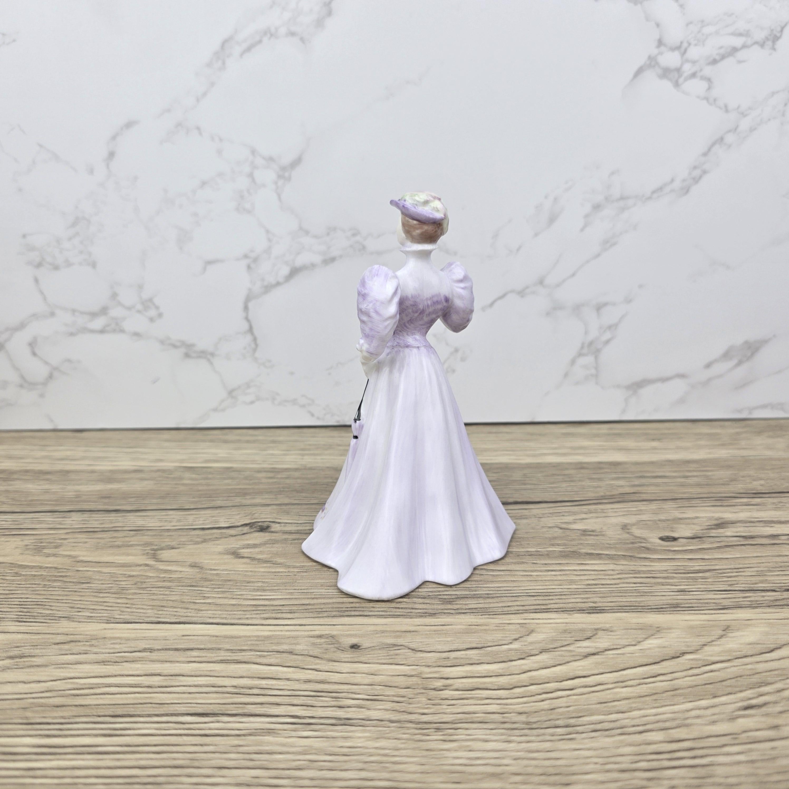 Coalport Porcelain Figurine “Christine” | Vintage English Collectible | Hand-Painted Bone China Lady in Lilac Dress