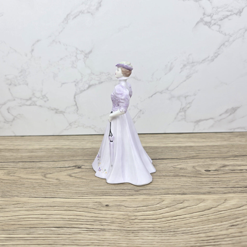 Coalport Porcelain Figurine “Christine” | Vintage English Collectible | Hand-Painted Bone China Lady in Lilac Dress