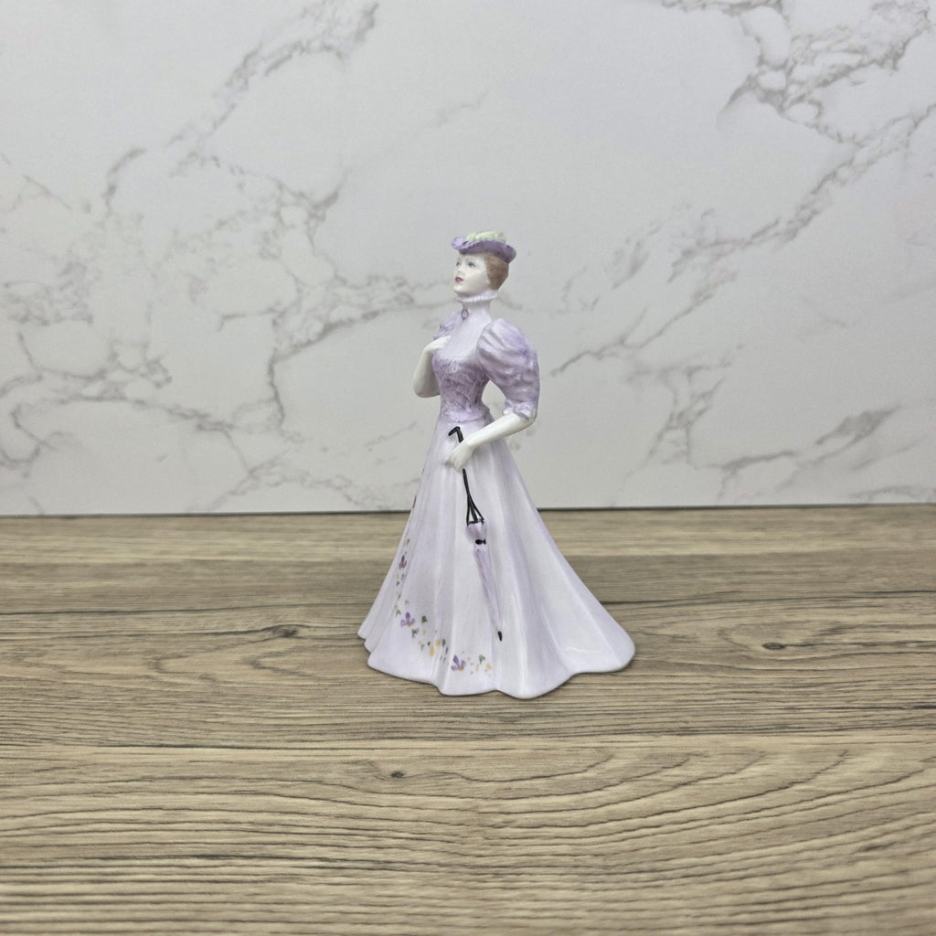 Coalport Porcelain Figurine “Christine” | Vintage English Collectible | Hand-Painted Bone China Lady in Lilac Dress