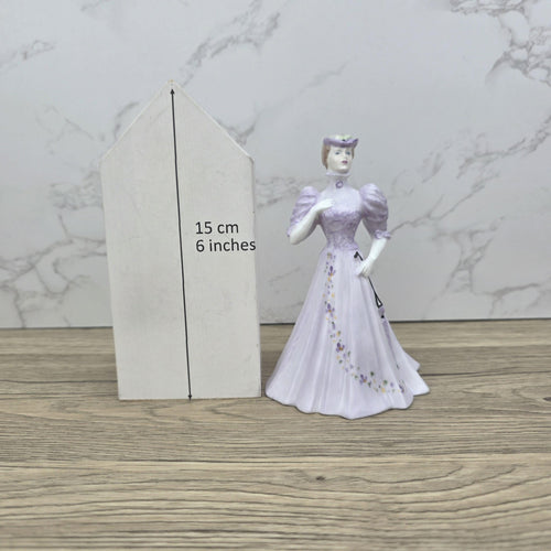 Coalport Porcelain Figurine “Christine” | Vintage English Collectible | Hand-Painted Bone China Lady in Lilac Dress
