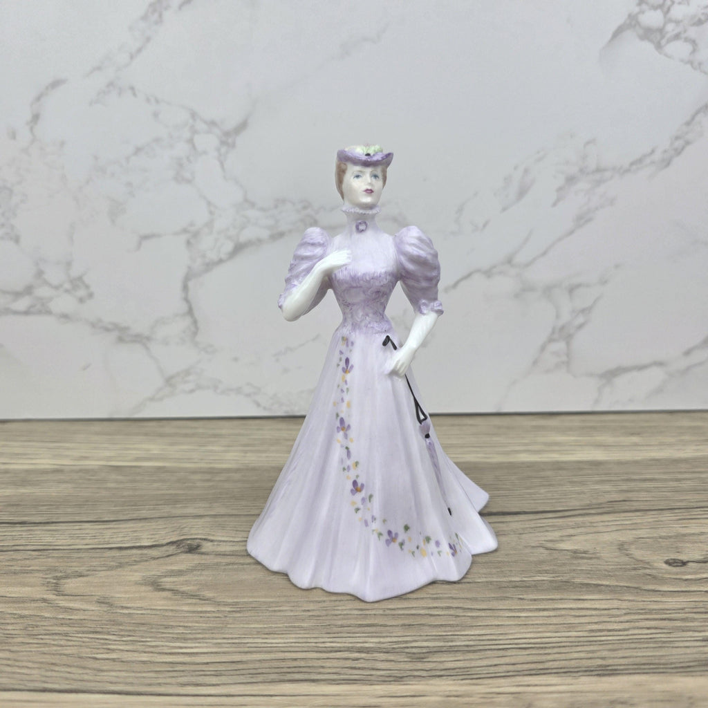 Coalport Porcelain Figurine “Christine” | Vintage English Collectible | Hand-Painted Bone China Lady in Lilac Dress
