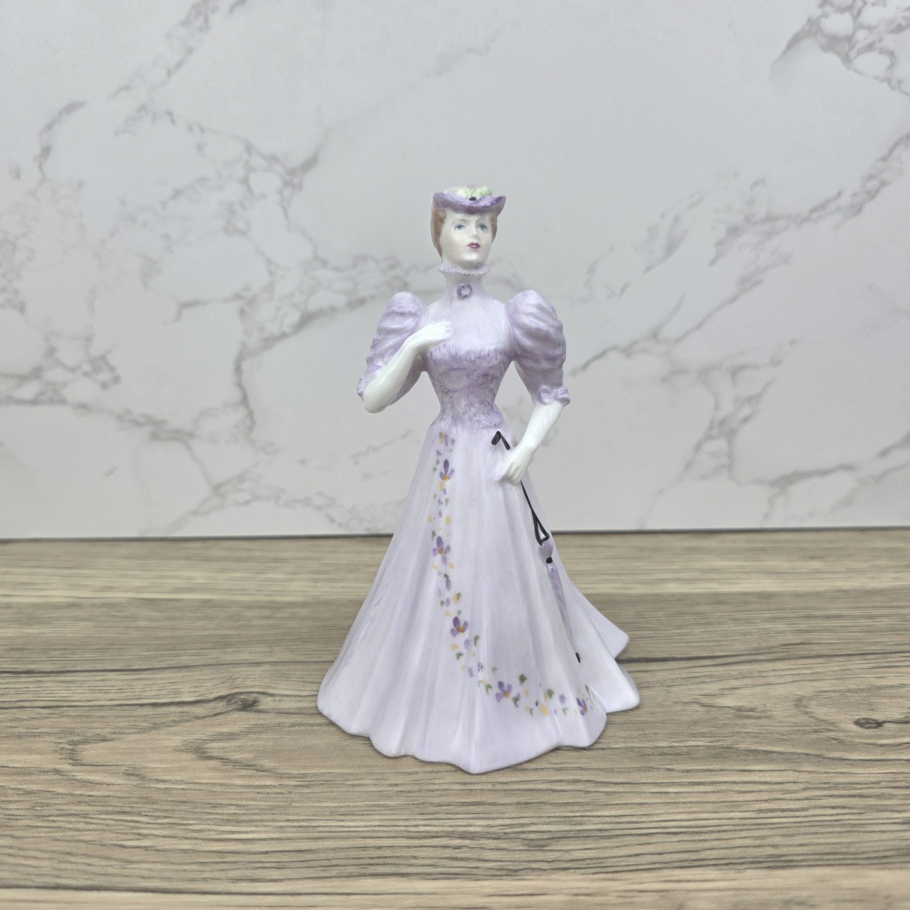 Coalport Porcelain Figurine “Christine” | Vintage English Collectible | Hand-Painted Bone China Lady in Lilac Dress