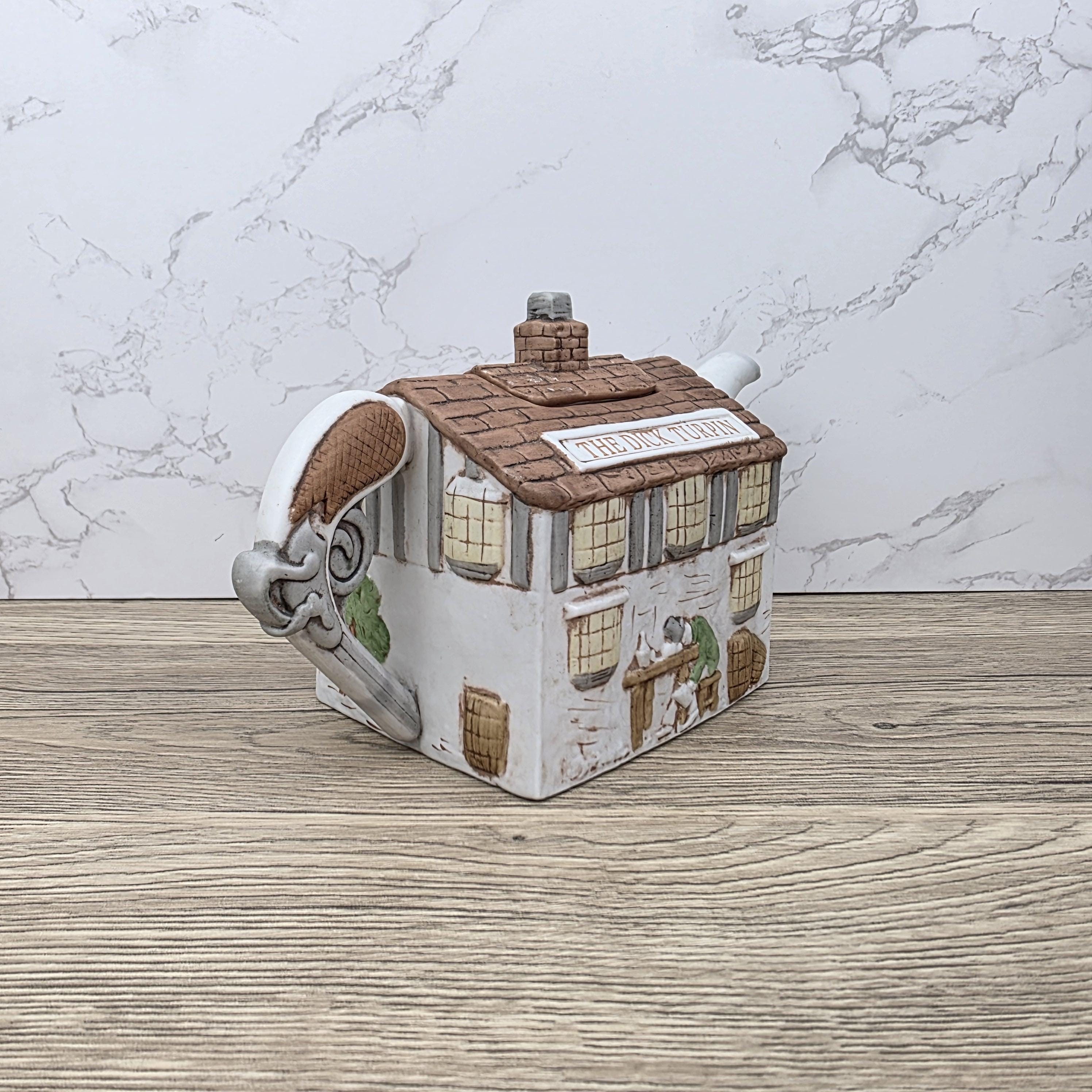 Christopher Wren Teapot “The Dick Turpin” | Vintage English Pub Teapot | Staffordshire England | Hand-Painted Ceramic Collectible