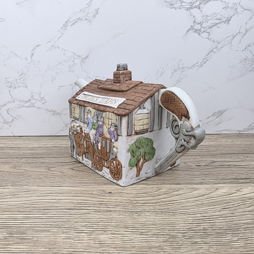Christopher Wren Teapot “The Dick Turpin” | Vintage English Pub Teapot | Staffordshire England | Hand-Painted Ceramic Collectible