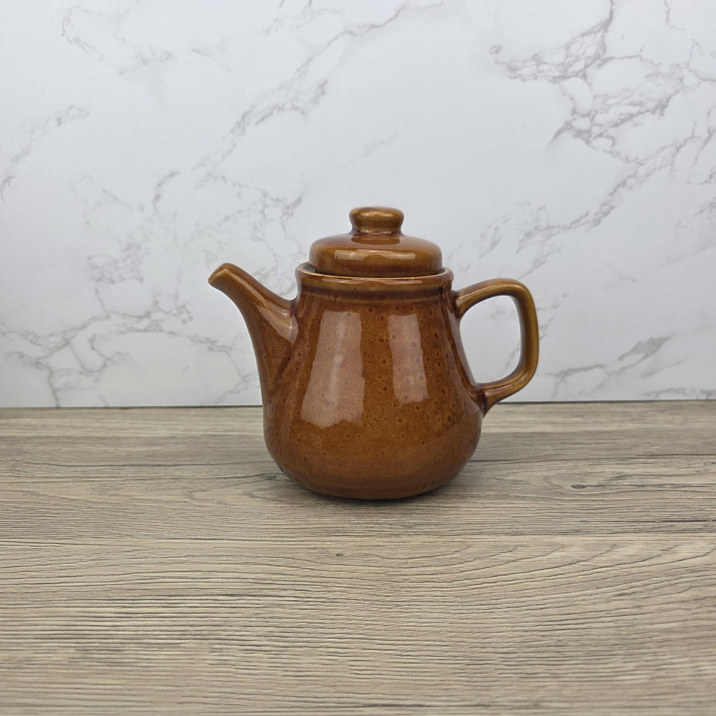Vintage Brown Glazed Ceramic Teapot with Smiling Face Design |Pottery Kitchen Decor | Collectible Retro