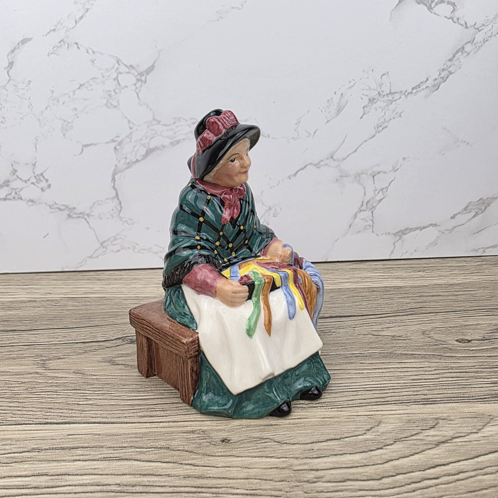 Royal Doulton Silks & Ribbons Figurine HN4288 | Miniature Street Vendors 1999 | Bone China Collectible