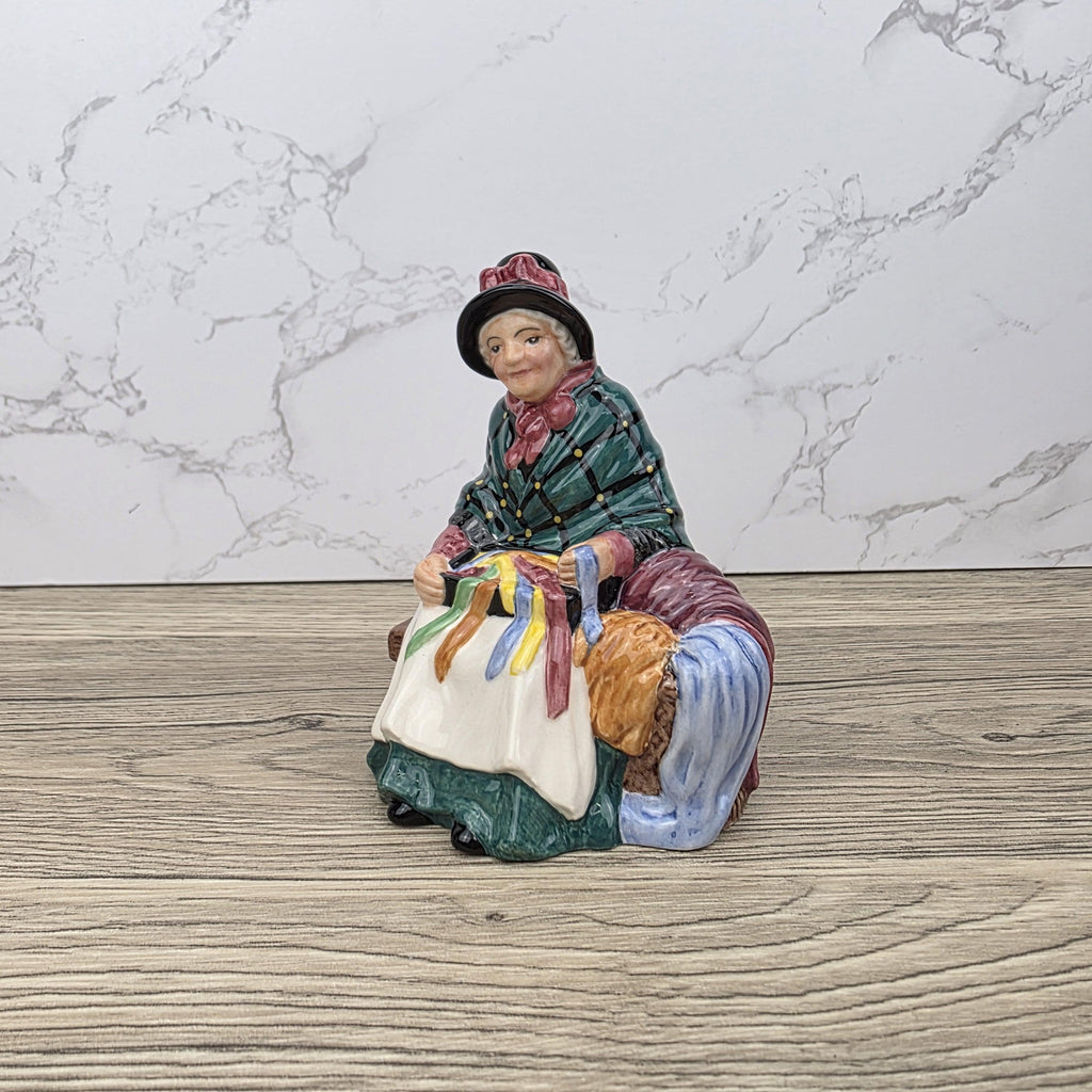 Royal Doulton Silks & Ribbons Figurine HN4288 | Miniature Street Vendors 1999 | Bone China Collectible