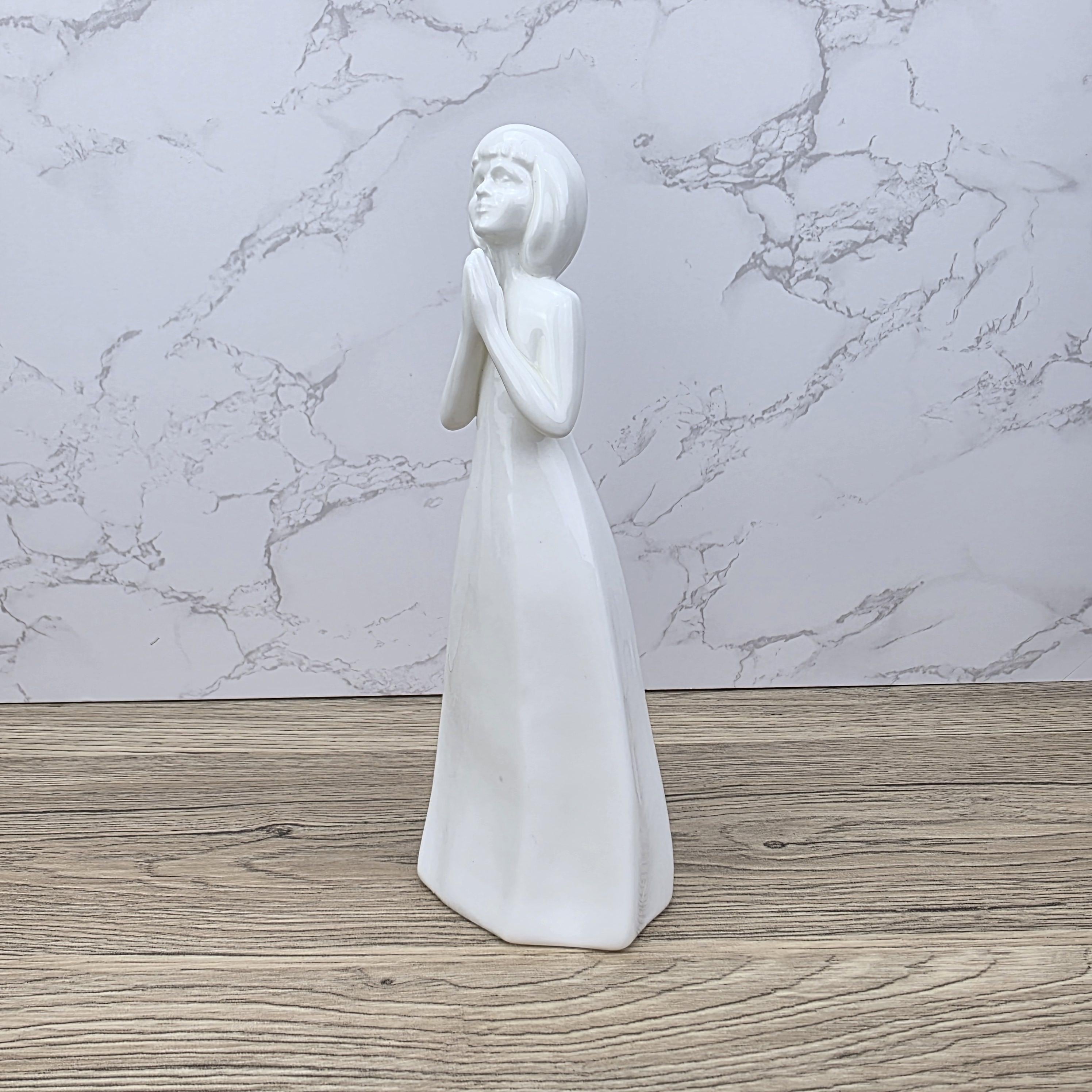 Royal Doulton Images God Bless You HN3400 White Ceramic Figurine England Vintage Collectible Minimalist