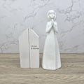Royal Doulton Images God Bless You HN3400 White Ceramic Figurine England Vintage Collectible Minimalist