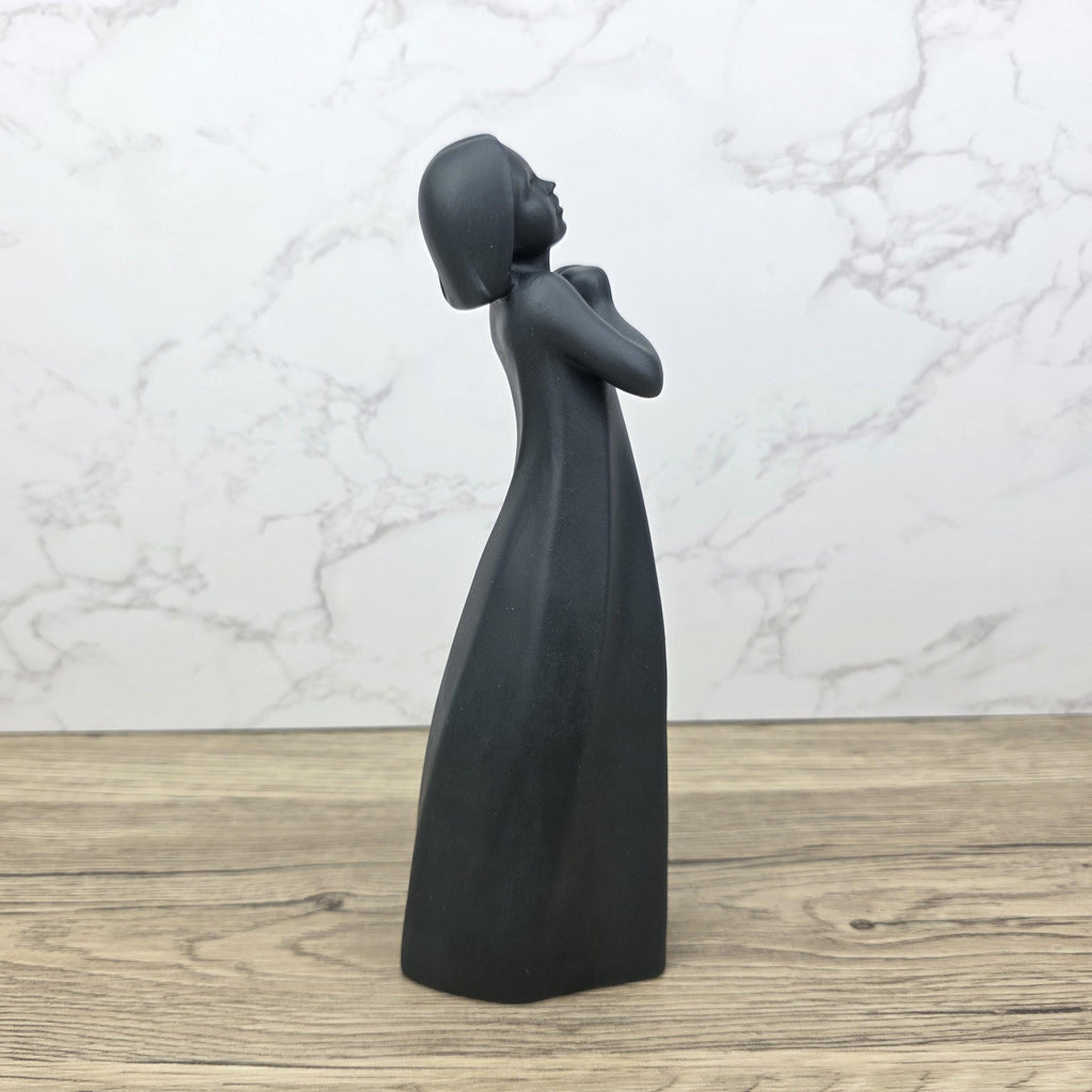 Royal Doulton “Thankful” Figure | Images Collection | Matte Black Porcelain Sculpture | Minimalist English Art Figurine
