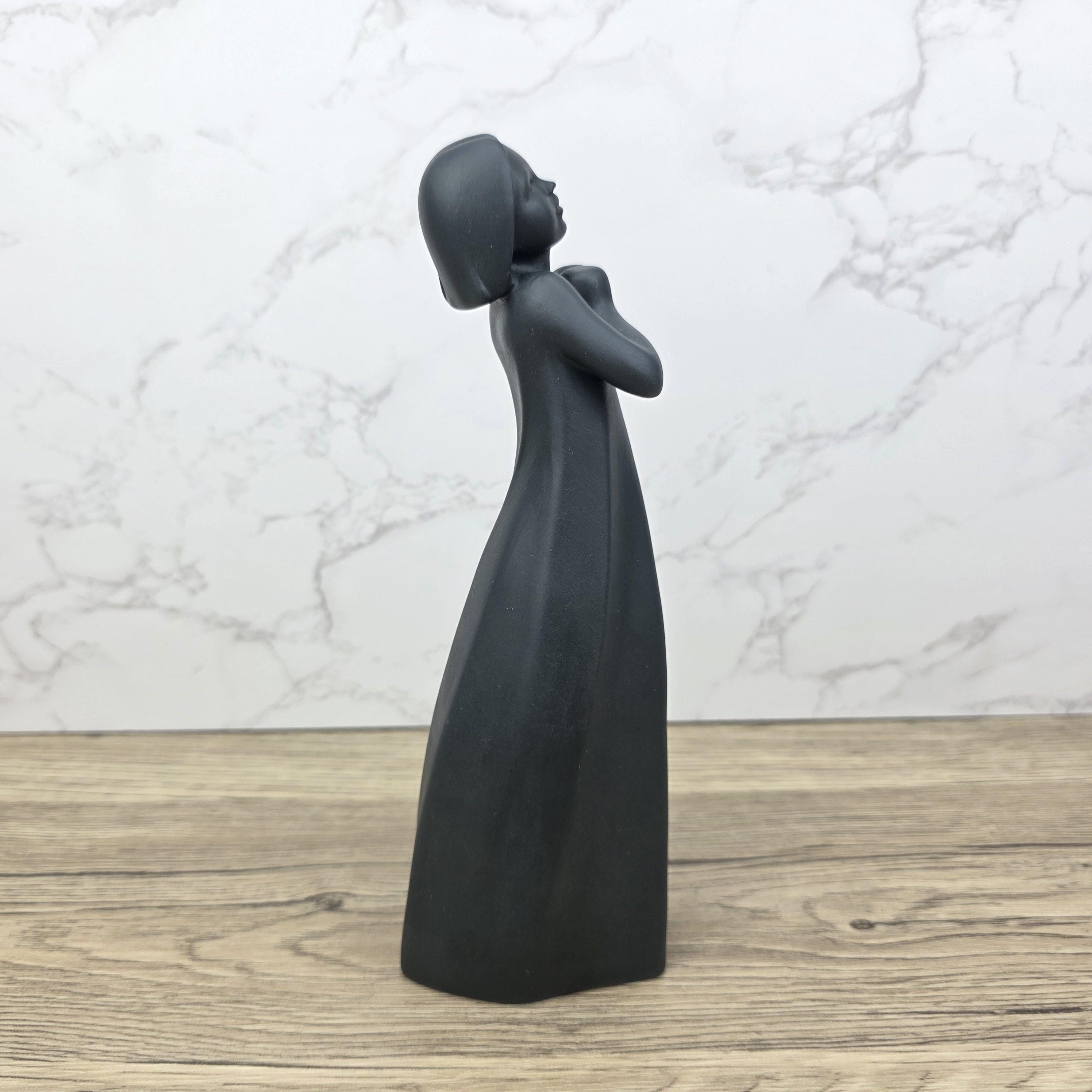 Royal Doulton “Thankful” Figure | Images Collection | Matte Black Porcelain Sculpture | Minimalist English Art Figurine