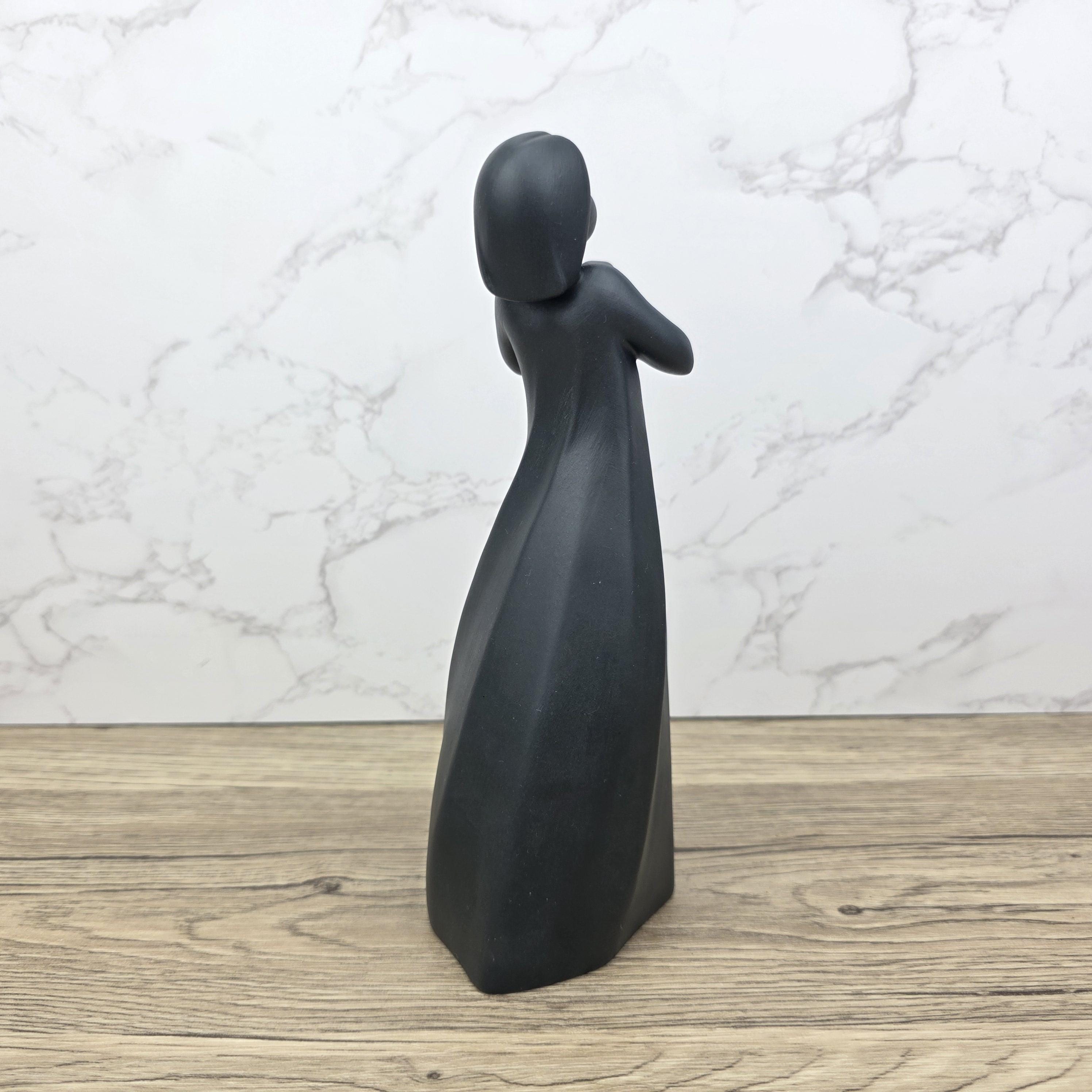 Royal Doulton “Thankful” Figure | Images Collection | Matte Black Porcelain Sculpture | Minimalist English Art Figurine