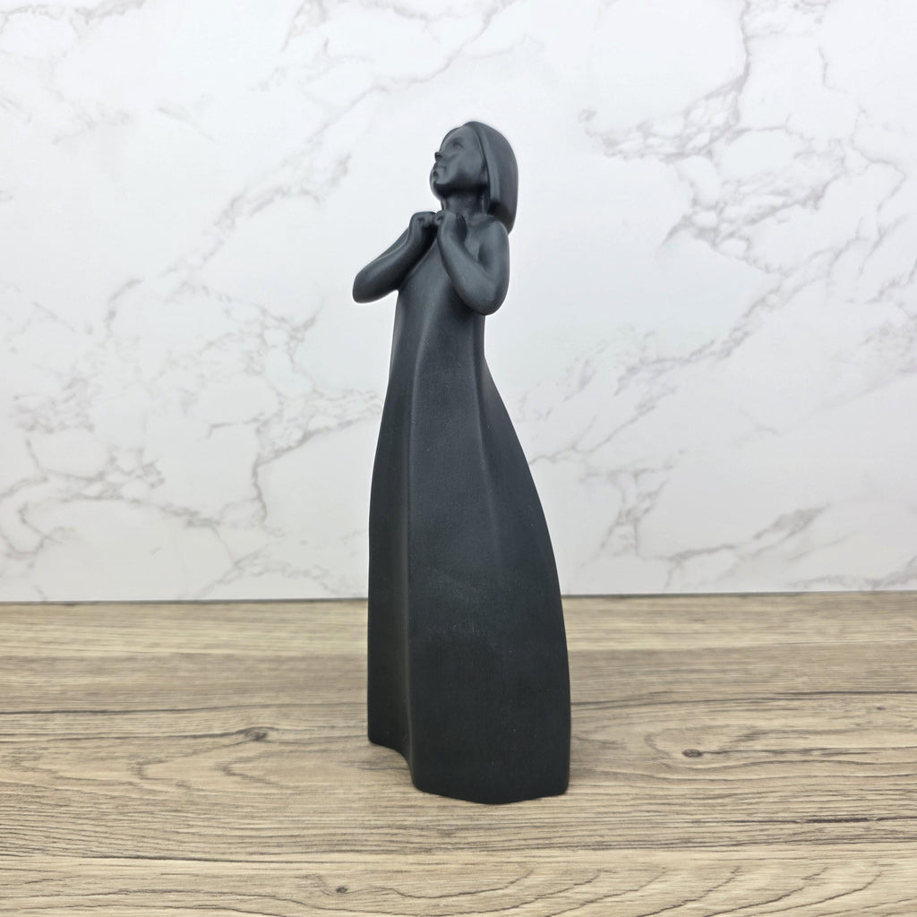 Royal Doulton “Thankful” Figure | Images Collection | Matte Black Porcelain Sculpture | Minimalist English Art Figurine