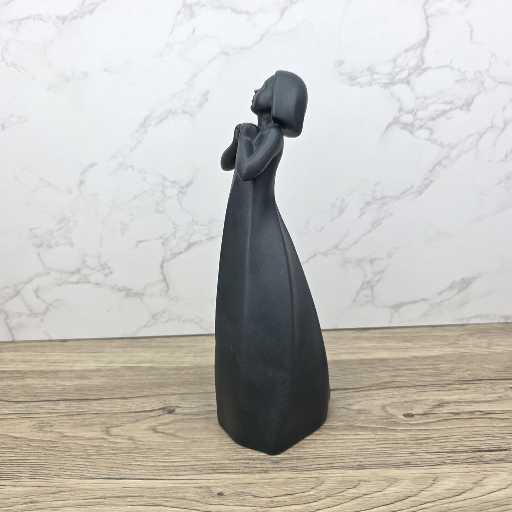 Royal Doulton “Thankful” Figure | Images Collection | Matte Black Porcelain Sculpture | Minimalist English Art Figurine