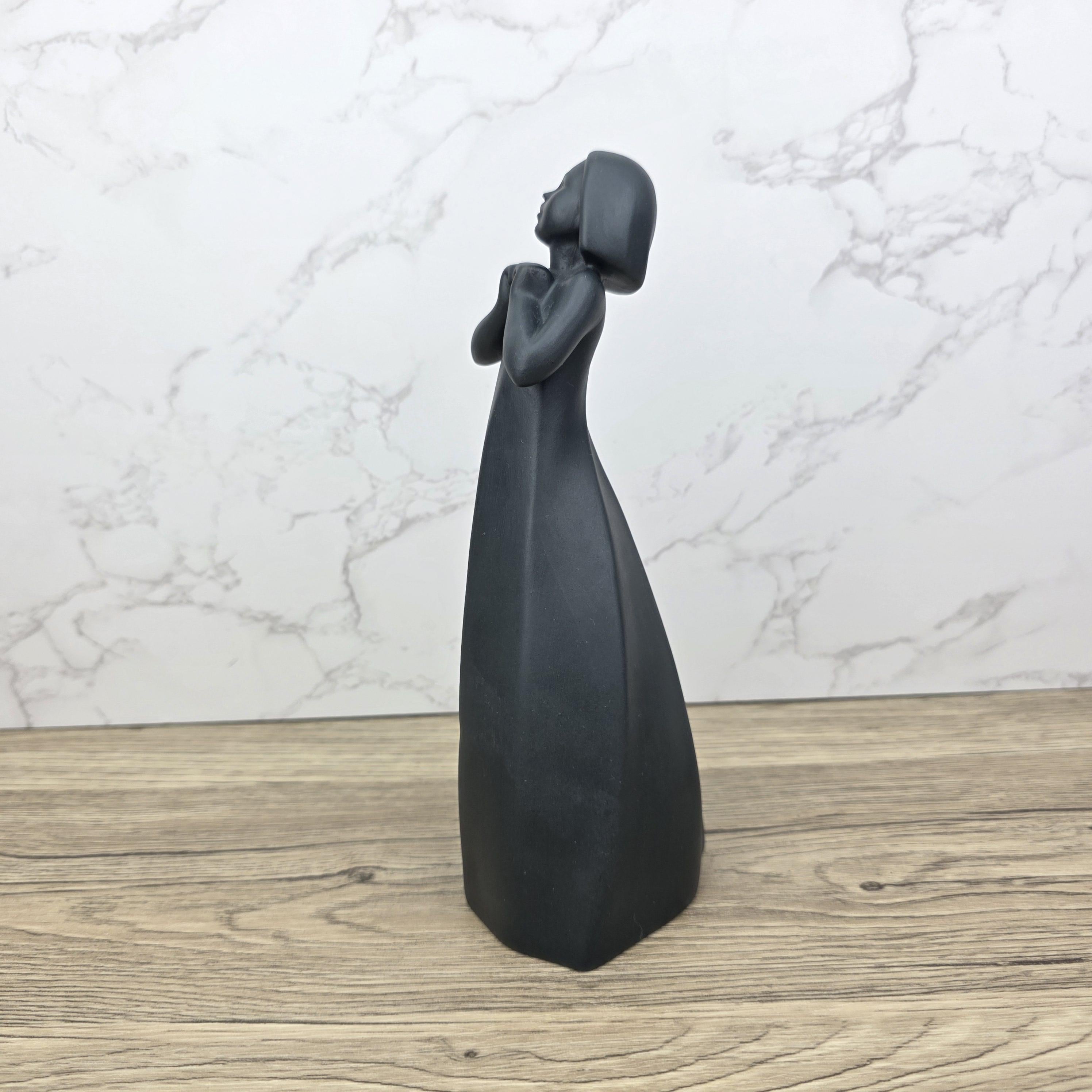 Royal Doulton “Thankful” Figure | Images Collection | Matte Black Porcelain Sculpture | Minimalist English Art Figurine