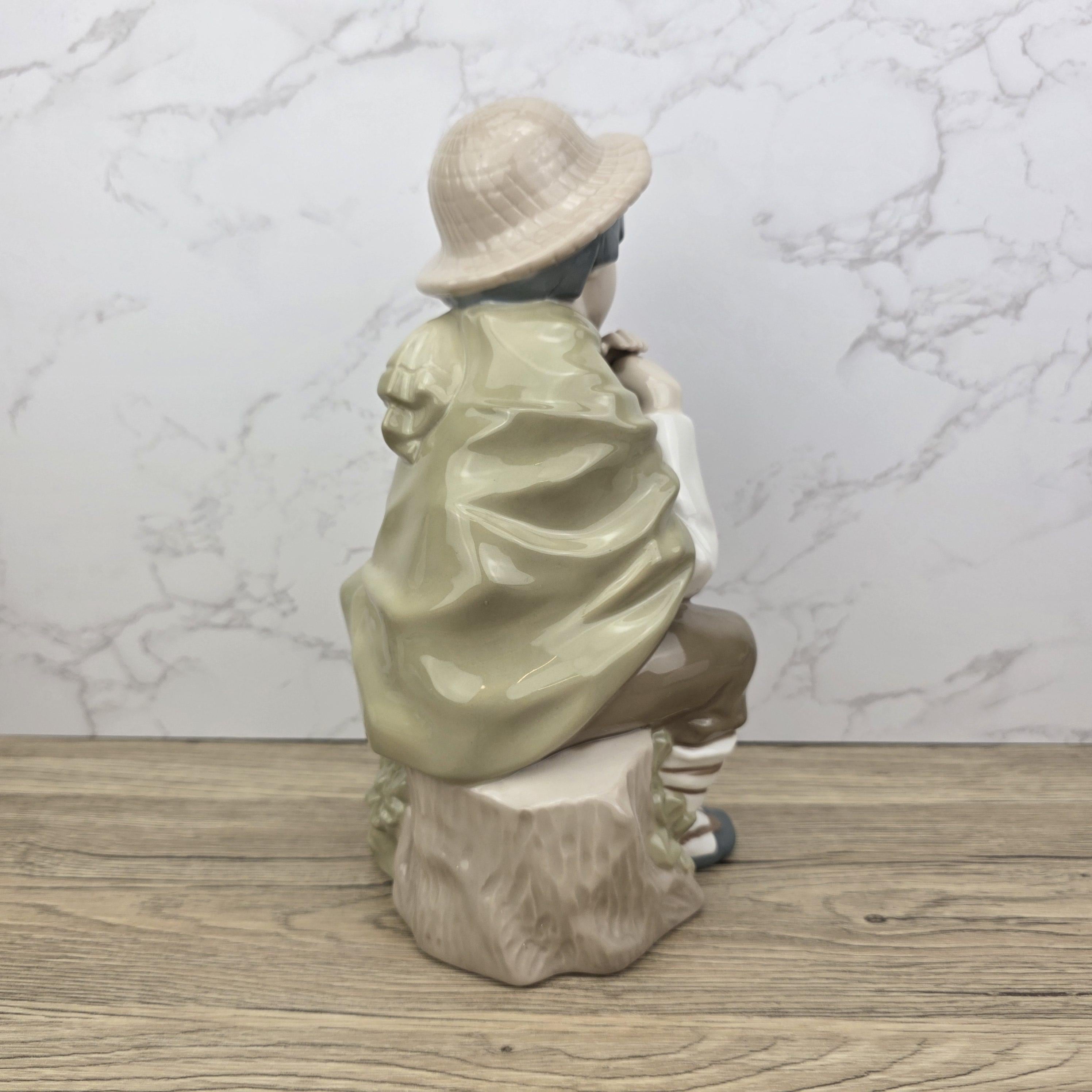 Nadal Porcelain Shepherd Boy Lamb Figurine | Handcrafted Spanish Ceramic Figure | Vintage Collectible | Pastoral Sculpture