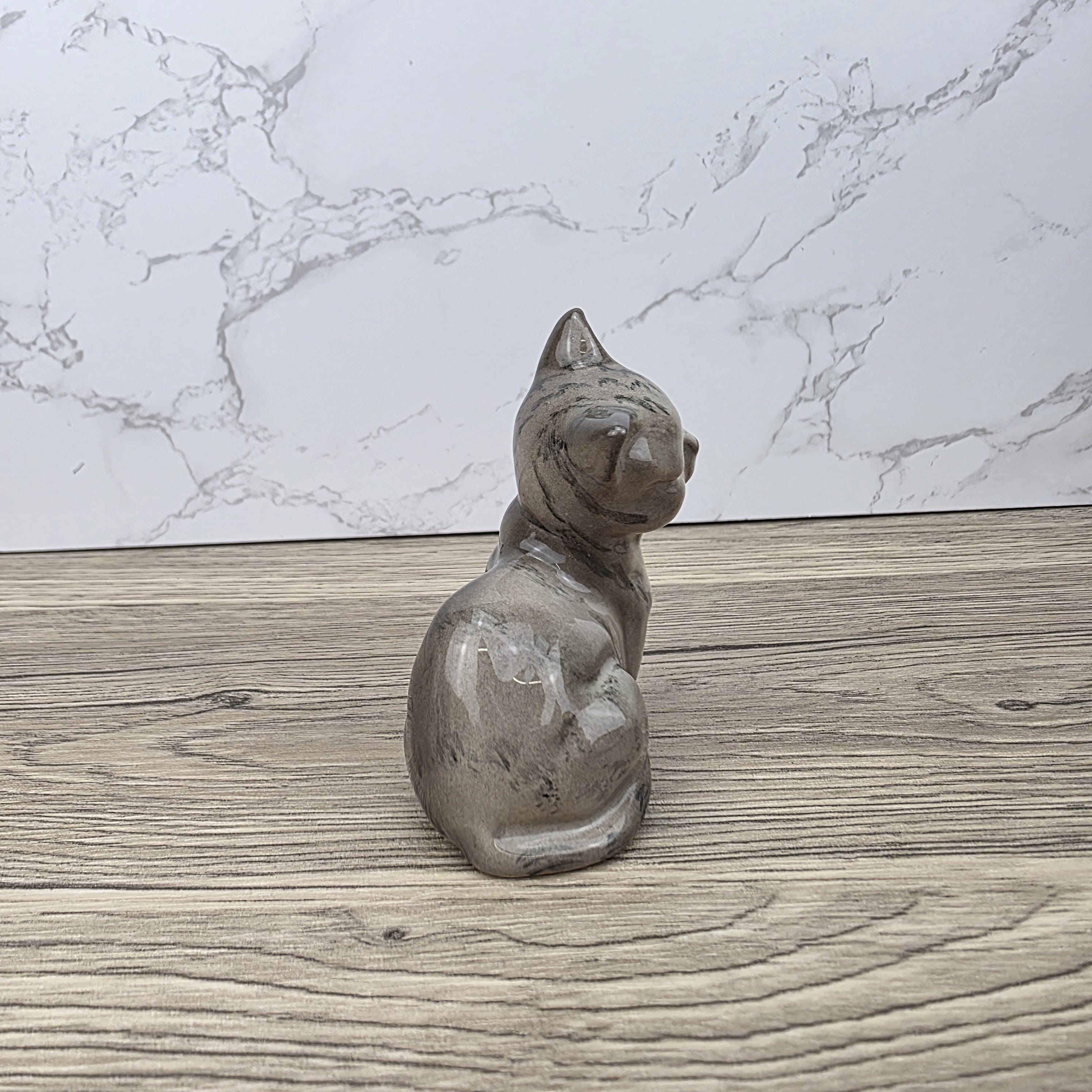 Royal Doulton Tabby Cat Figurine | HN2544 Grey Striped Cat | Vintage English Bone China Collectible