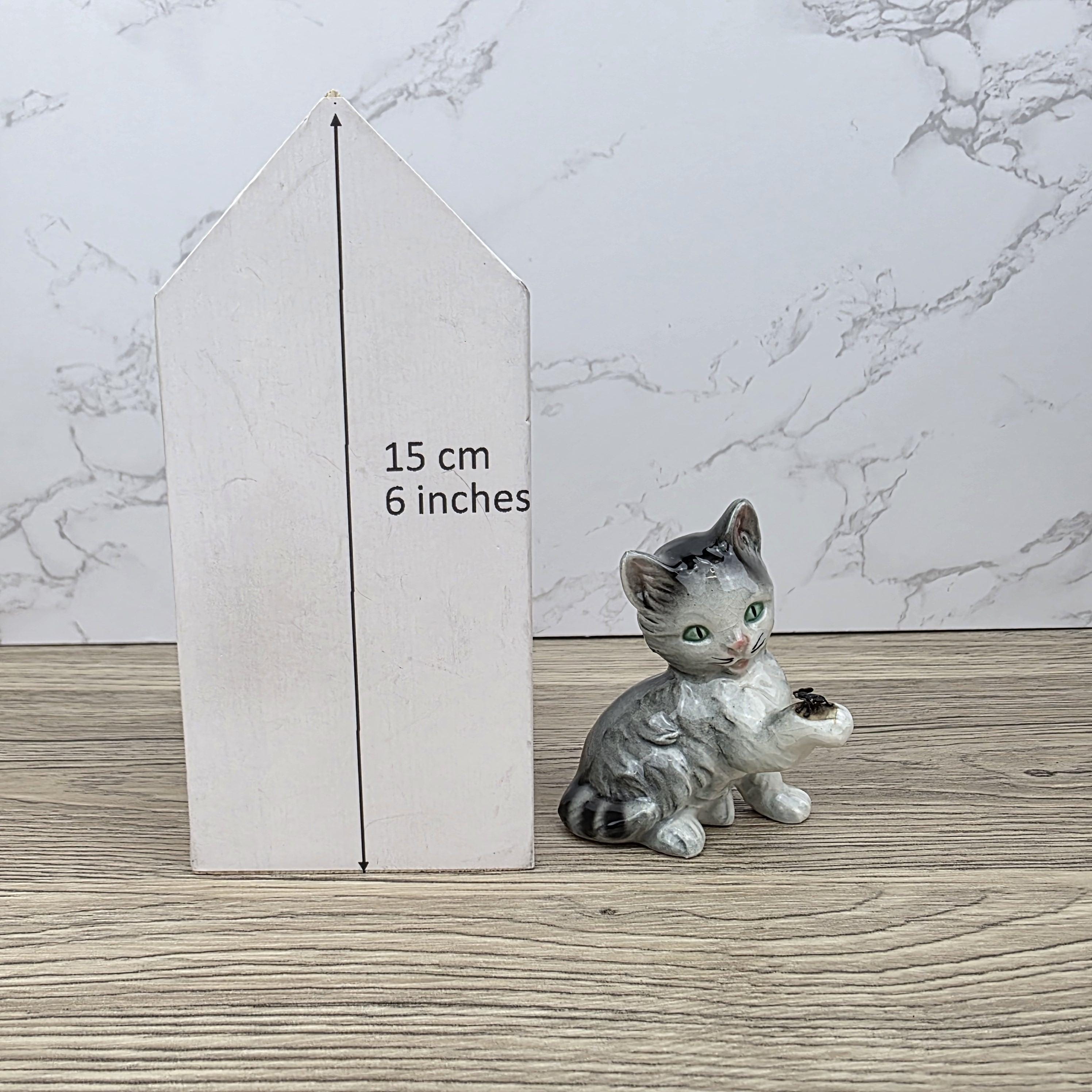 Goebel Hummel Playful Cat with Beetle” Figurine | W.Germany Porcelain Vintage Collectible Tabby Kitten