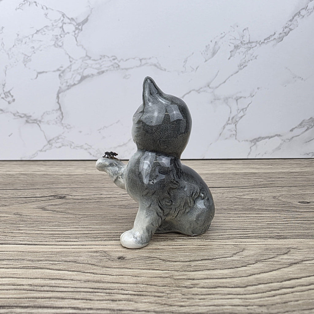 Goebel Hummel Playful Cat with Beetle” Figurine | W.Germany Porcelain Vintage Collectible Tabby Kitten