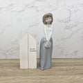 Collectible Vintage NAO by Lladro “Girl with Hat” Porcelain Figurine | Spain 1980s | Handcrafted Glazed