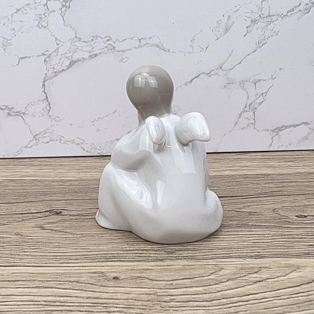 NAO Lladro Porcelain Angel Figurine | Seated Dreaming Angel, Drum
