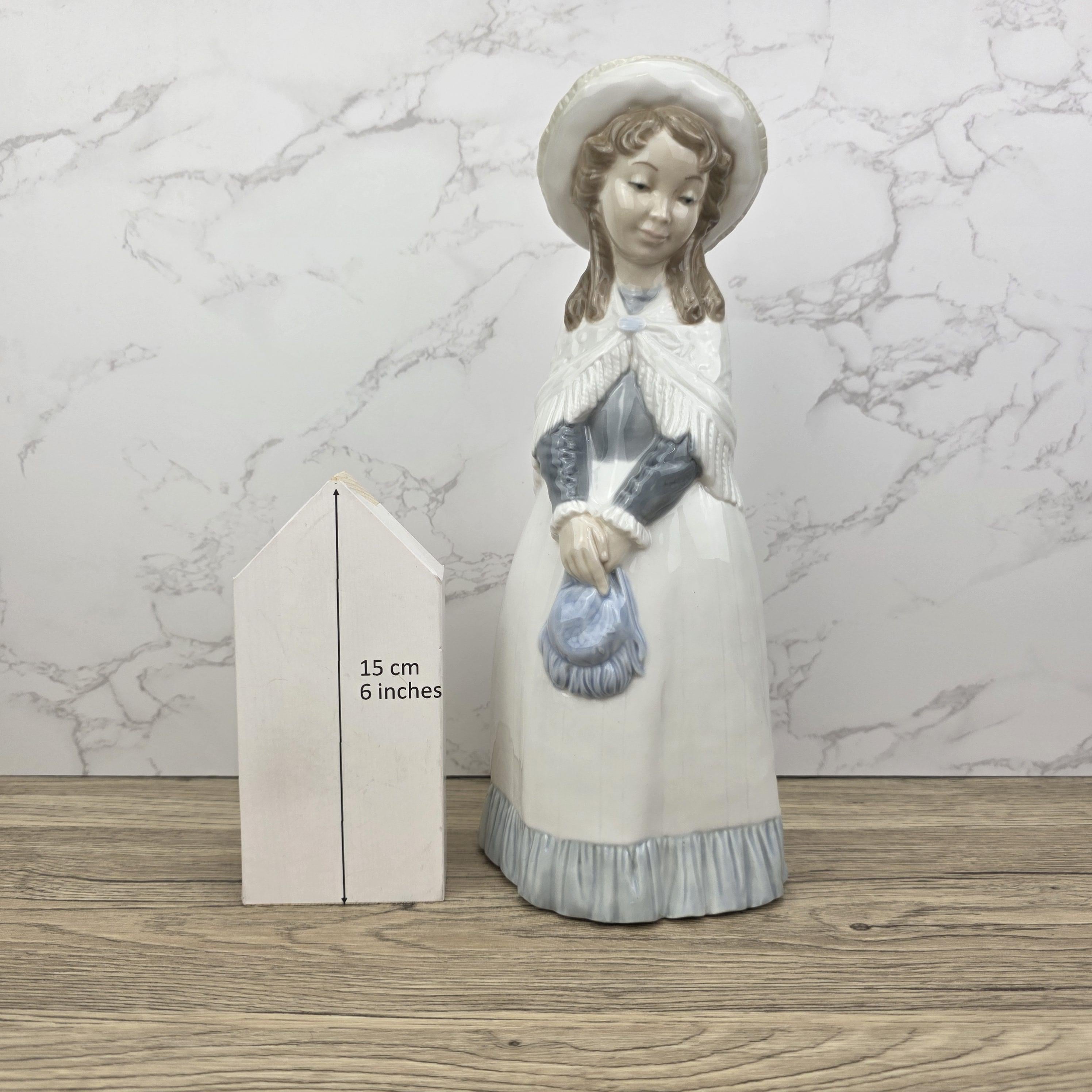 NAO Lladro Porcelain Figurine | Vintage Victorian Girl with Bonnet